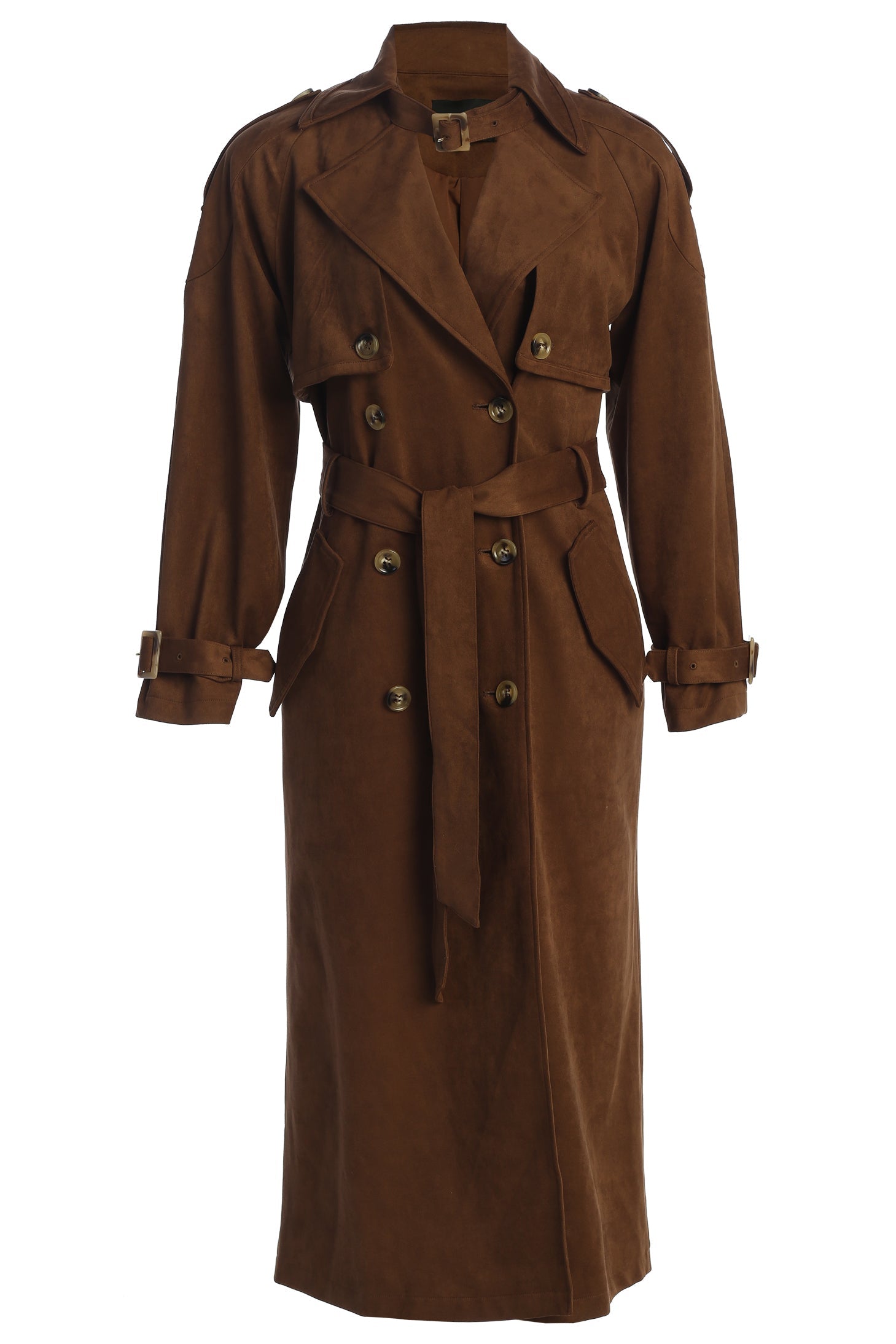 Chocolate Elite Suede Coat JLUXLABEL