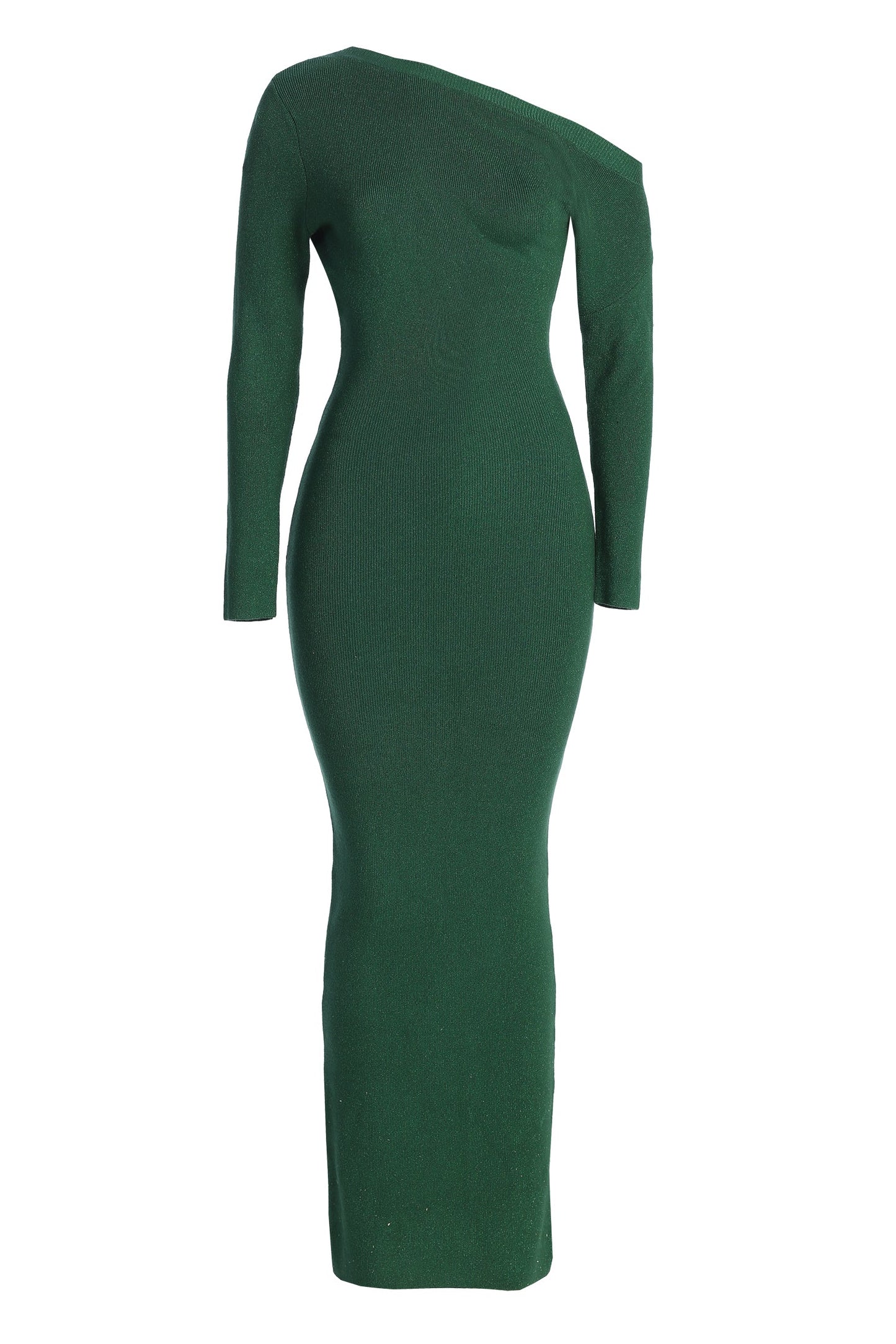 Green Night Shimmers Asymmetrical Maxi Dress JLUXLABEL