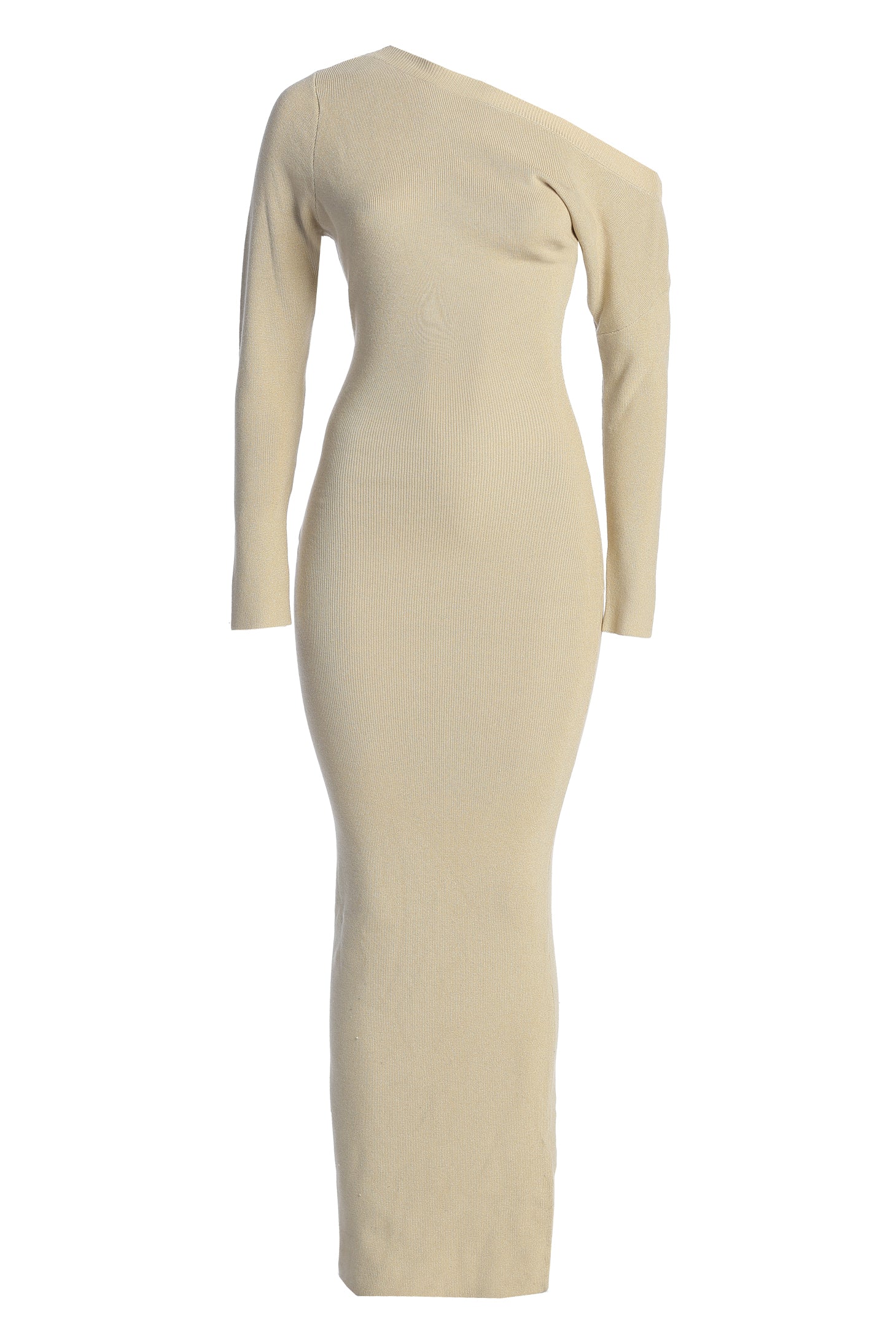 Ivory Night Shimmers Asymmetrical Maxi Dress JLUXLABEL