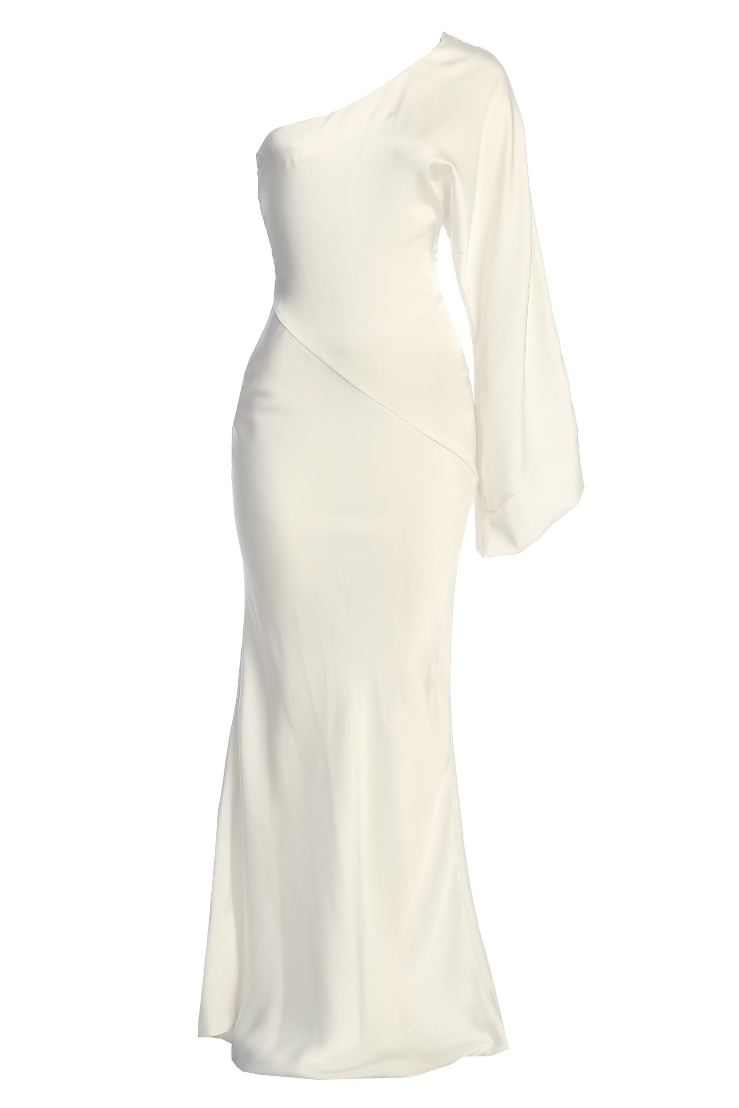 Ivory Femme Drape Maxi Dress JLUXLABEL