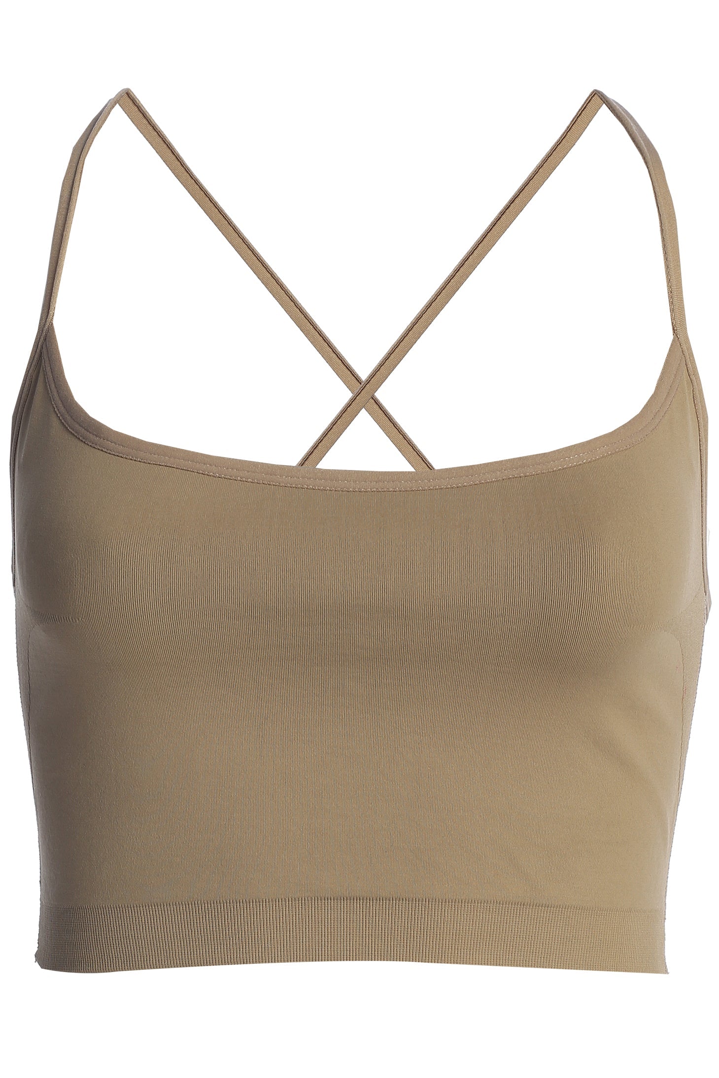 Beige Active Crop Top NEWFASHIONEDGE