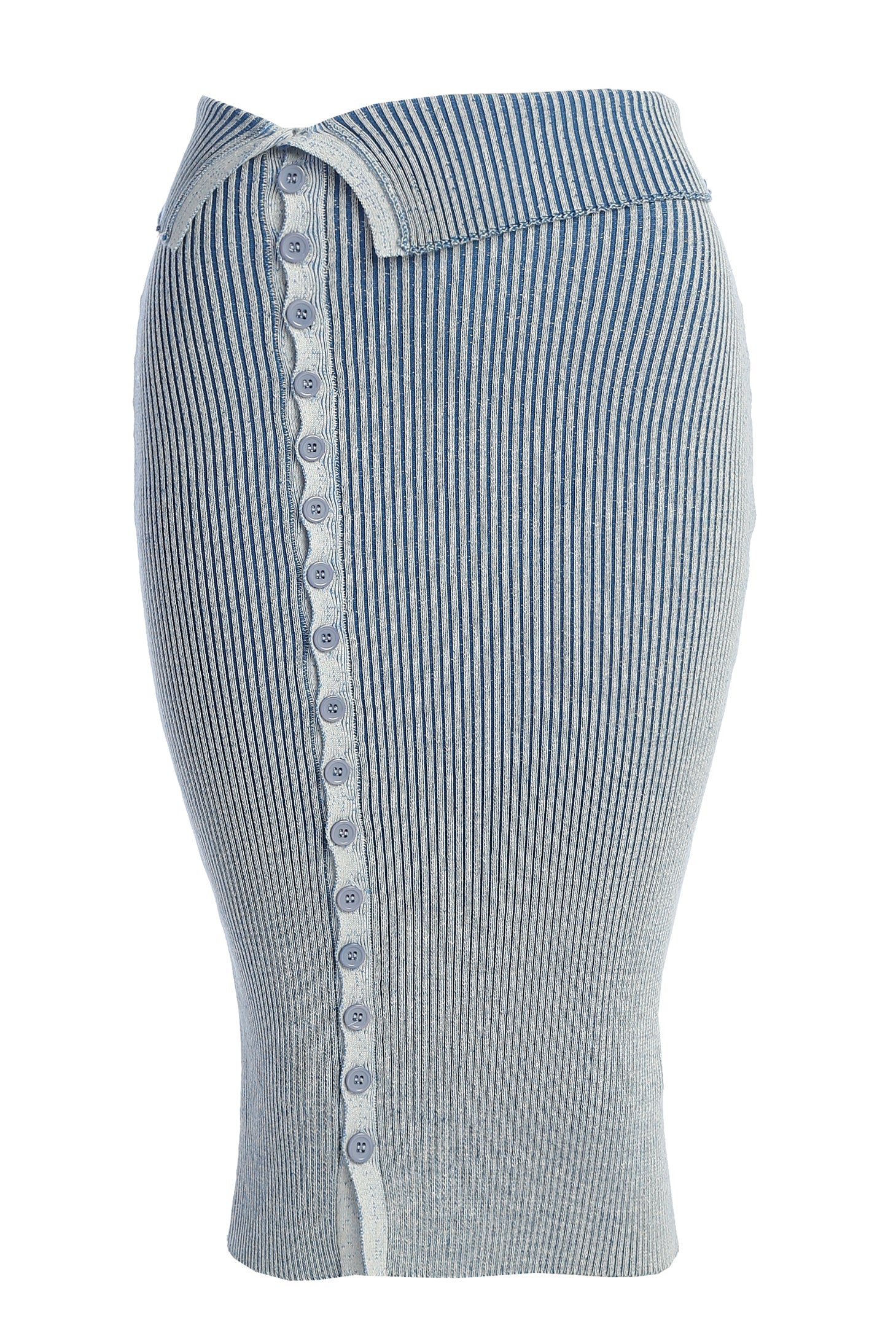 Denim/White Over The Top Skirt JLUXLABEL