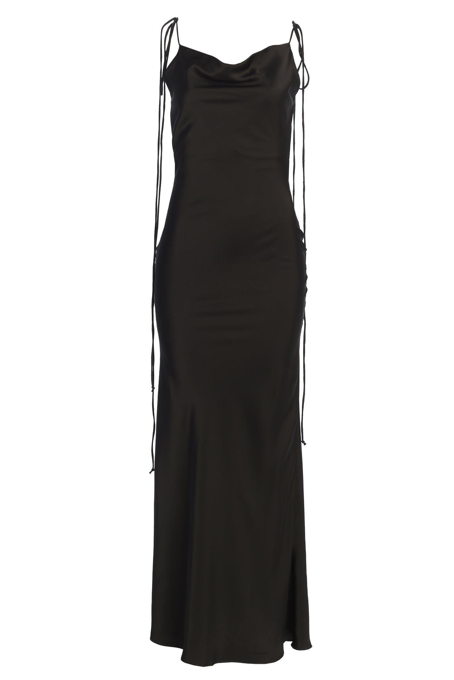 Black Irresistible Satin Maxi Dress JLUXLABEL