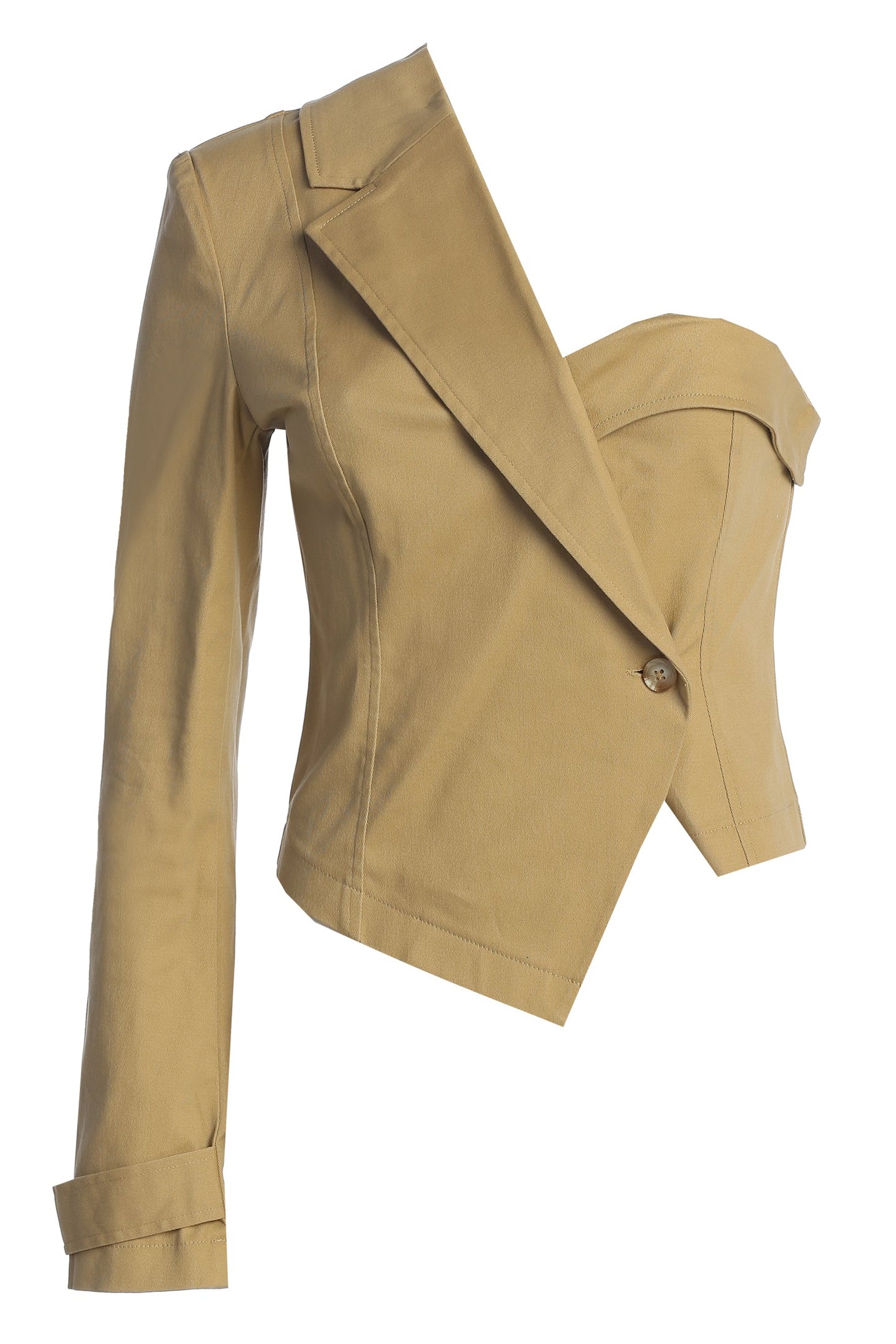 Khaki Amal One Shoulder Top JLUXLABEL