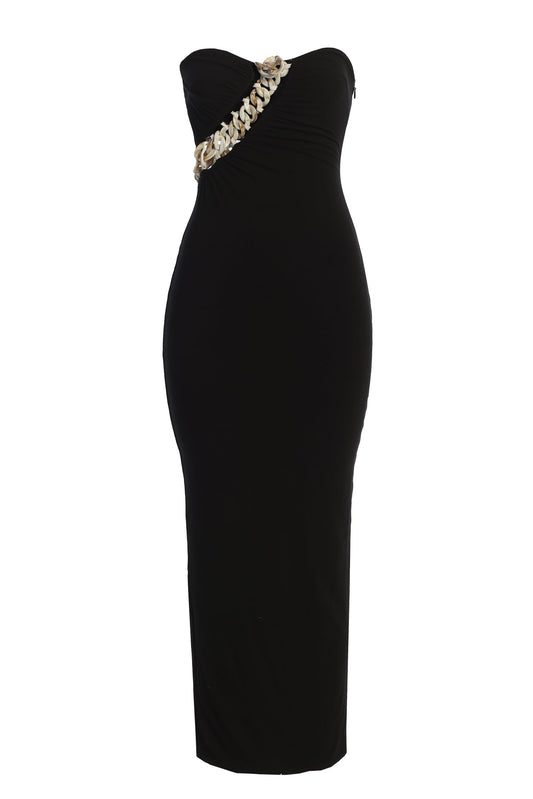 Black Clarisse One Shoulder Dress JLUXLABEL