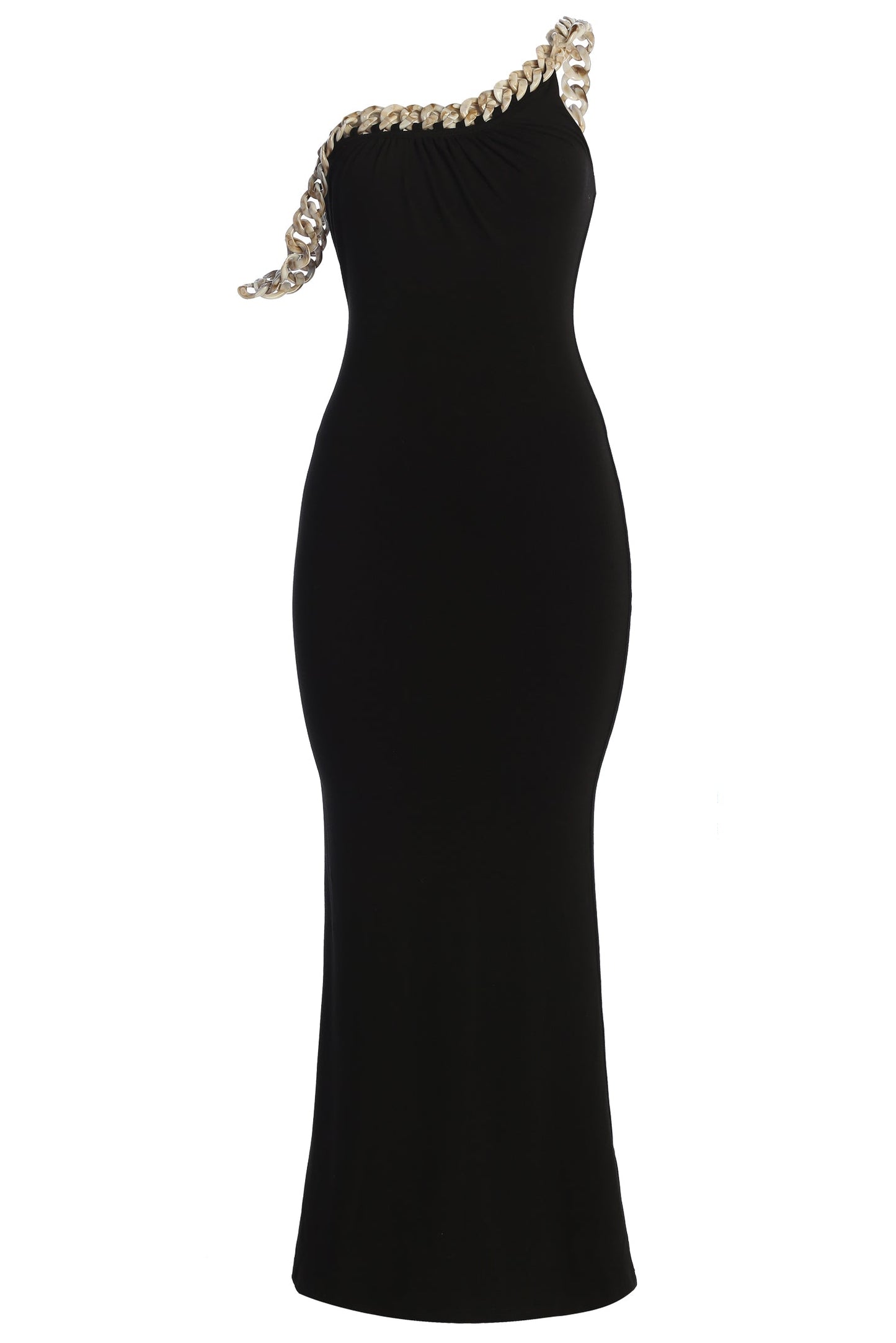 Black Monette Asymmetric Dress JLUXLABEL