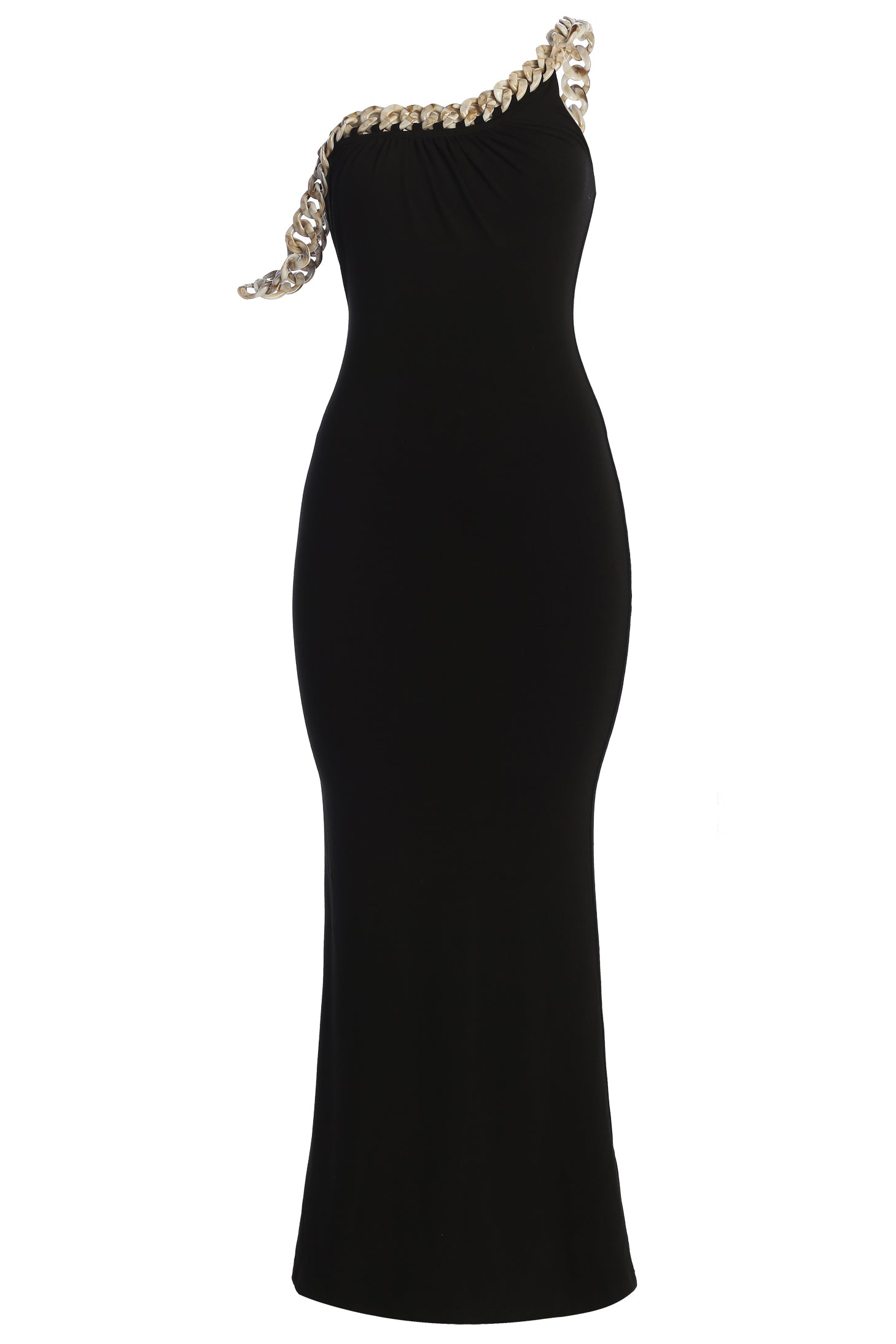 Black Monette Asymmetric Dress JLUXLABEL