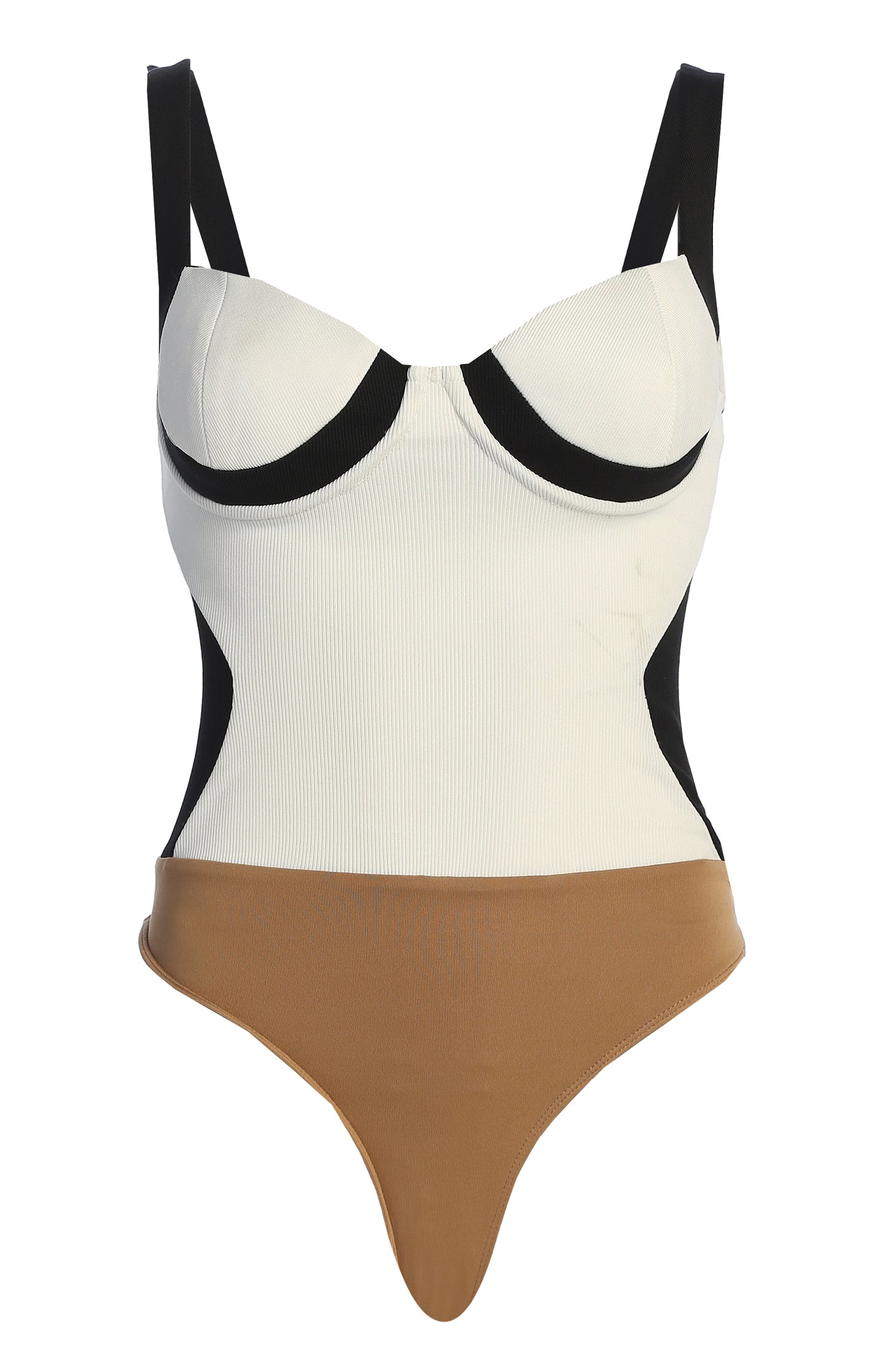 Black/White Throwback Colorblock Bodysuit JLUXLABEL
