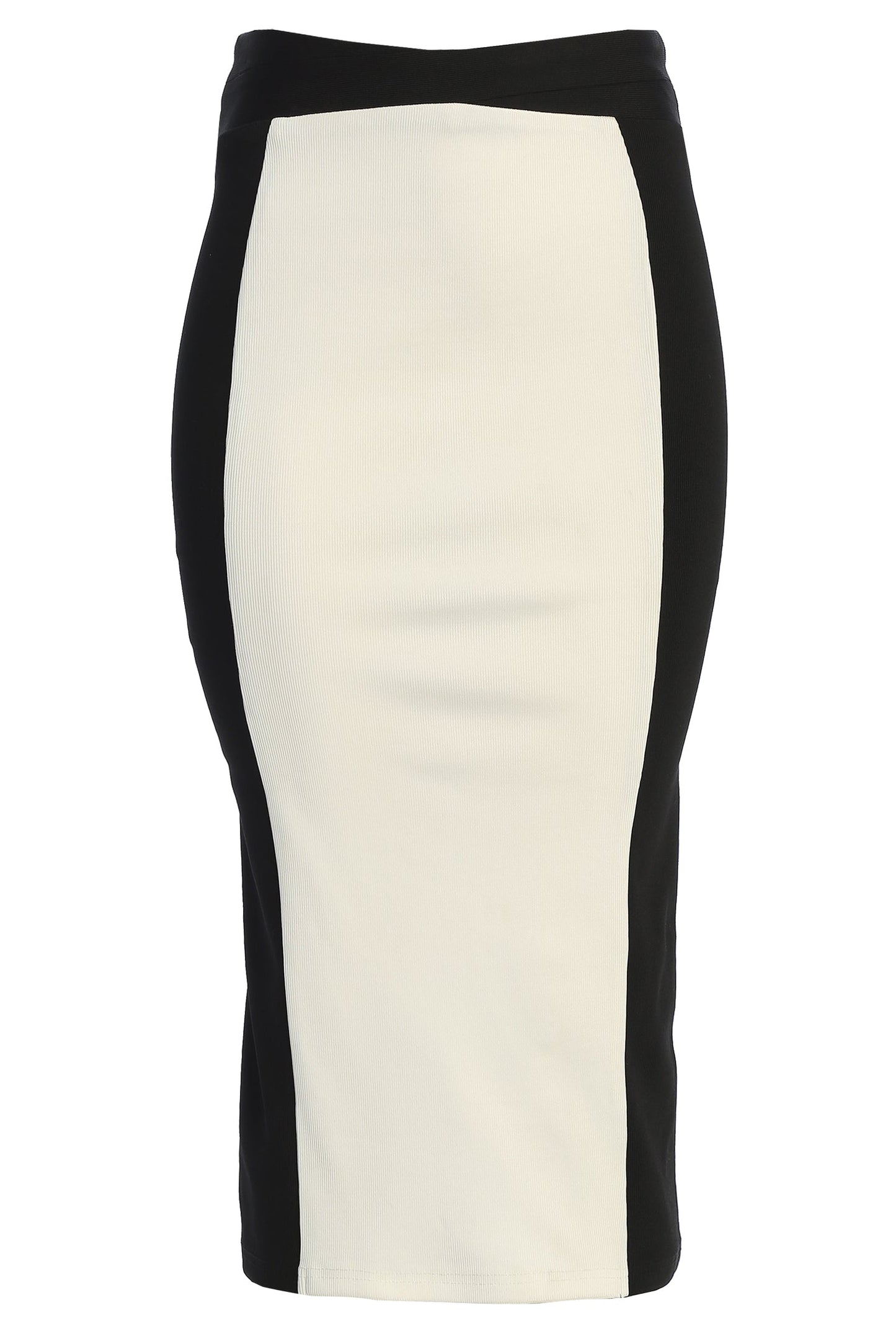 Black/White Celebration Colorblock Midi Skirt JLUXLABEL