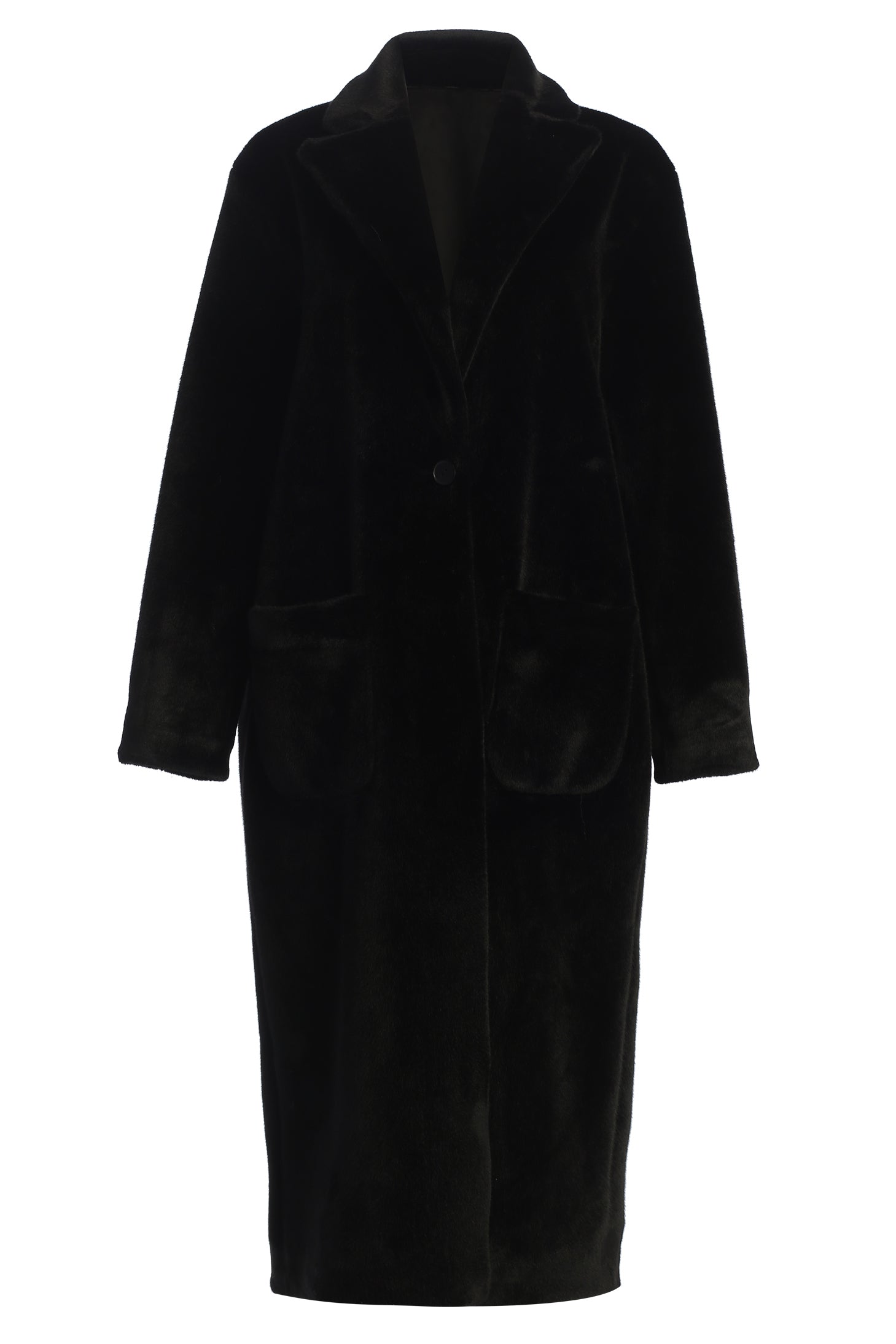 Black Thelma Reversible Suede Coat JLUXLABEL