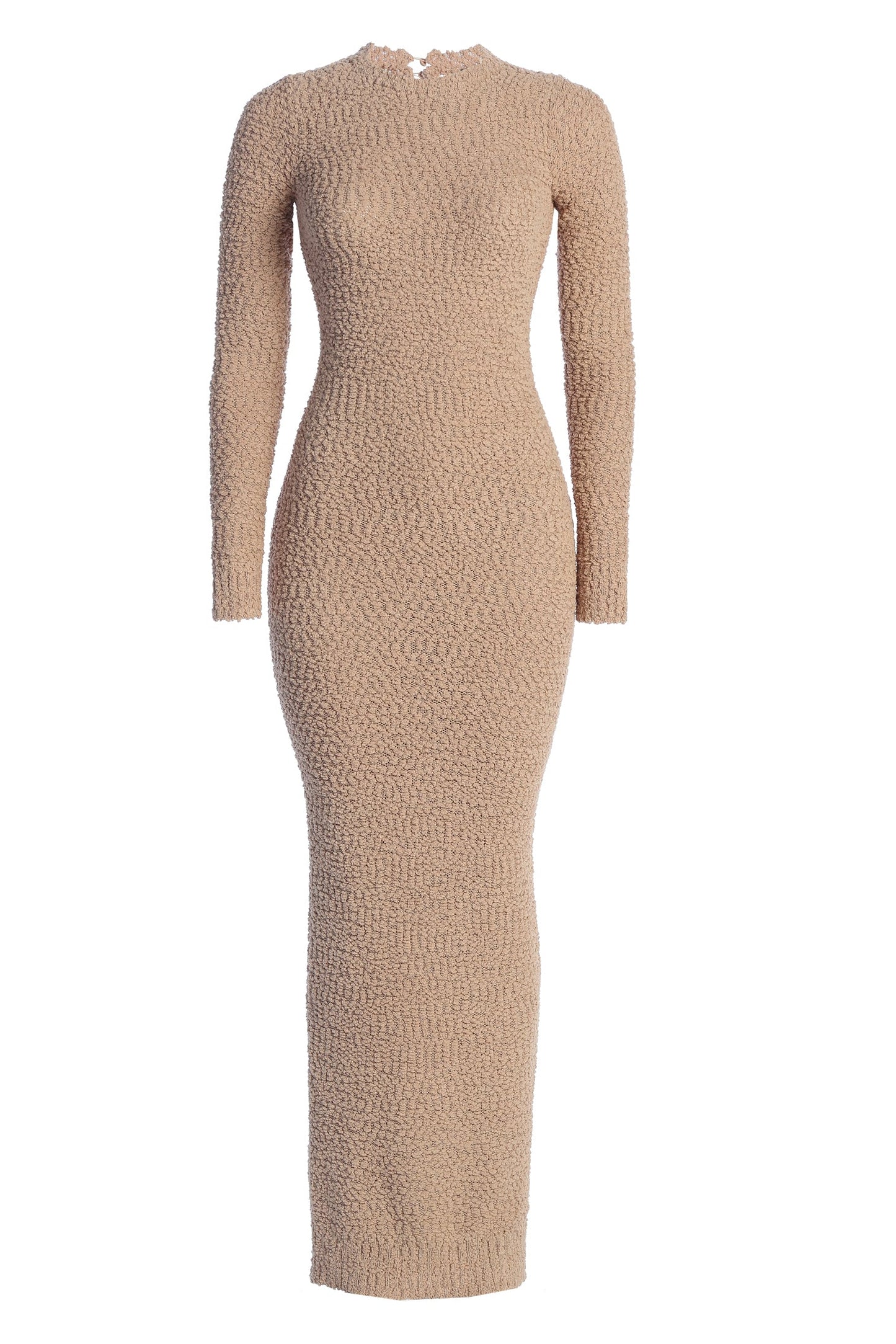 Beige Autumn Knit Maxi Dress JLUXLABEL