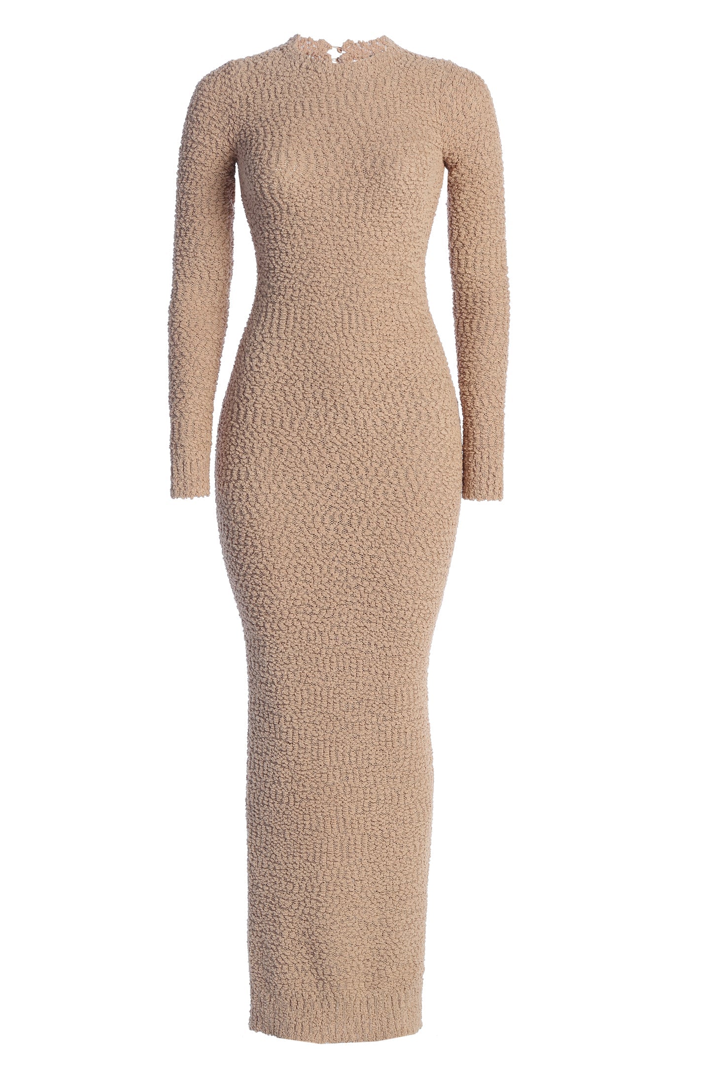 Beige Autumn Knit Maxi Dress JLUXLABEL