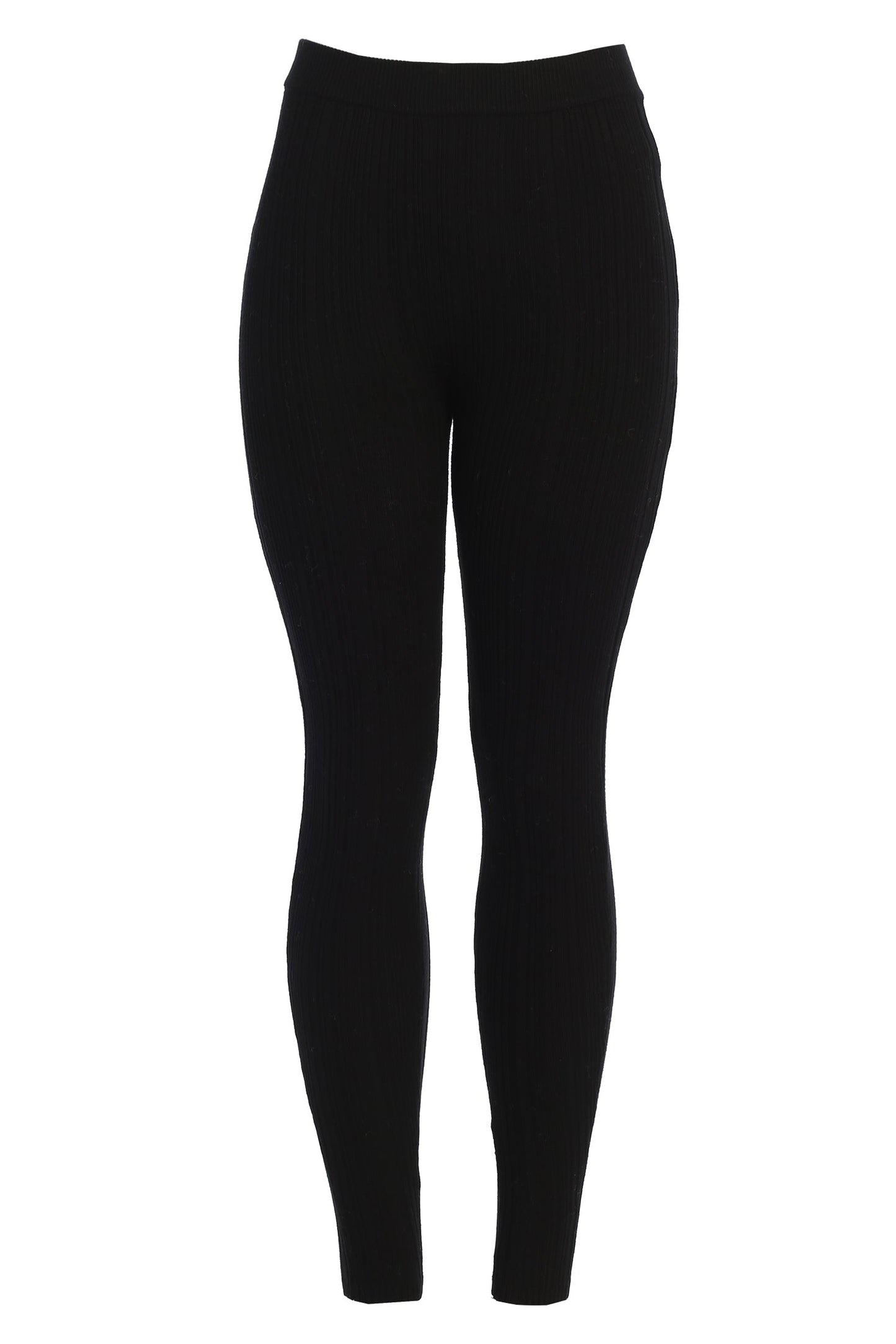 Black Ribbed High Waist Leggings JLUXLABEL