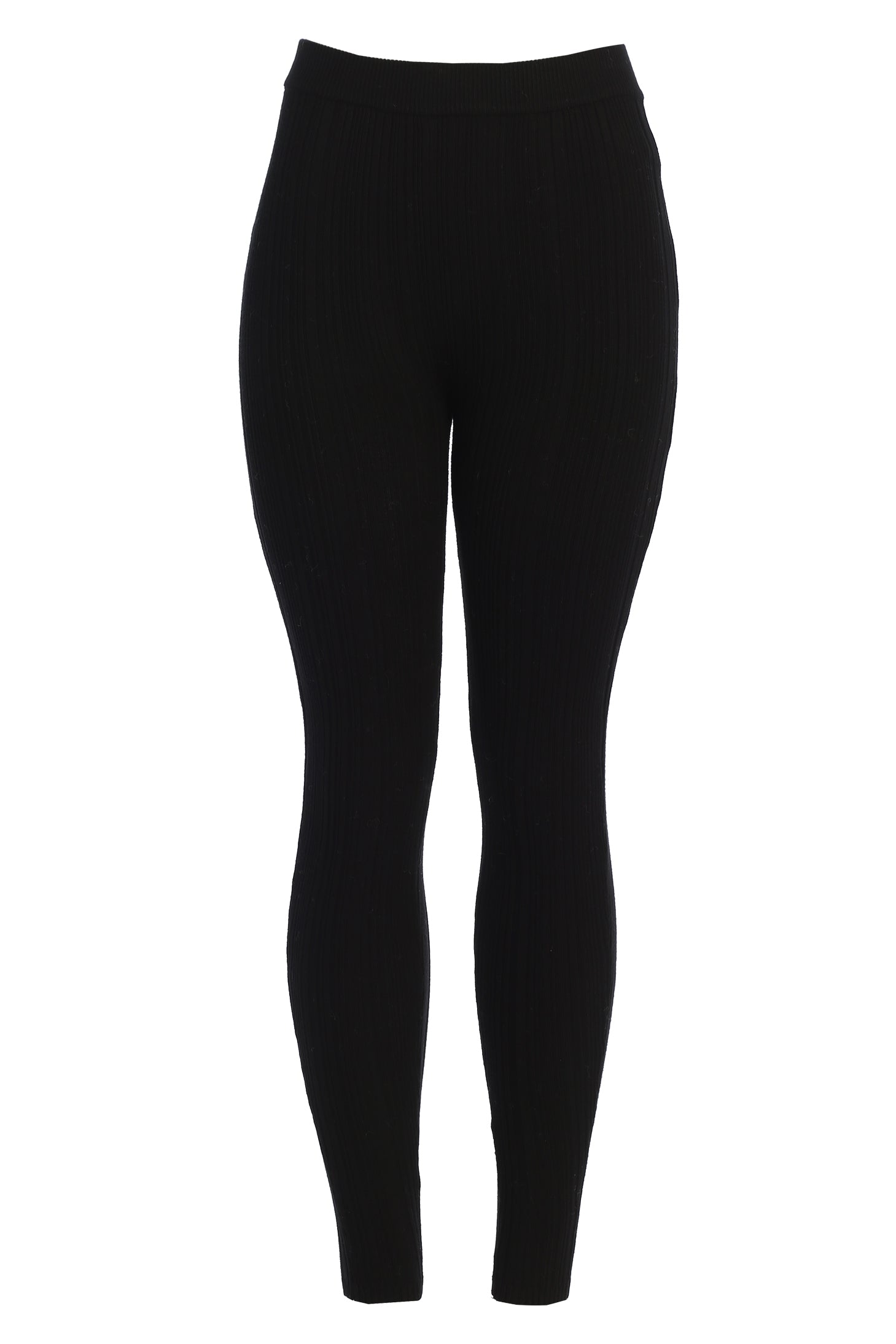 Black Ribbed High Waist Leggings JLUXLABEL