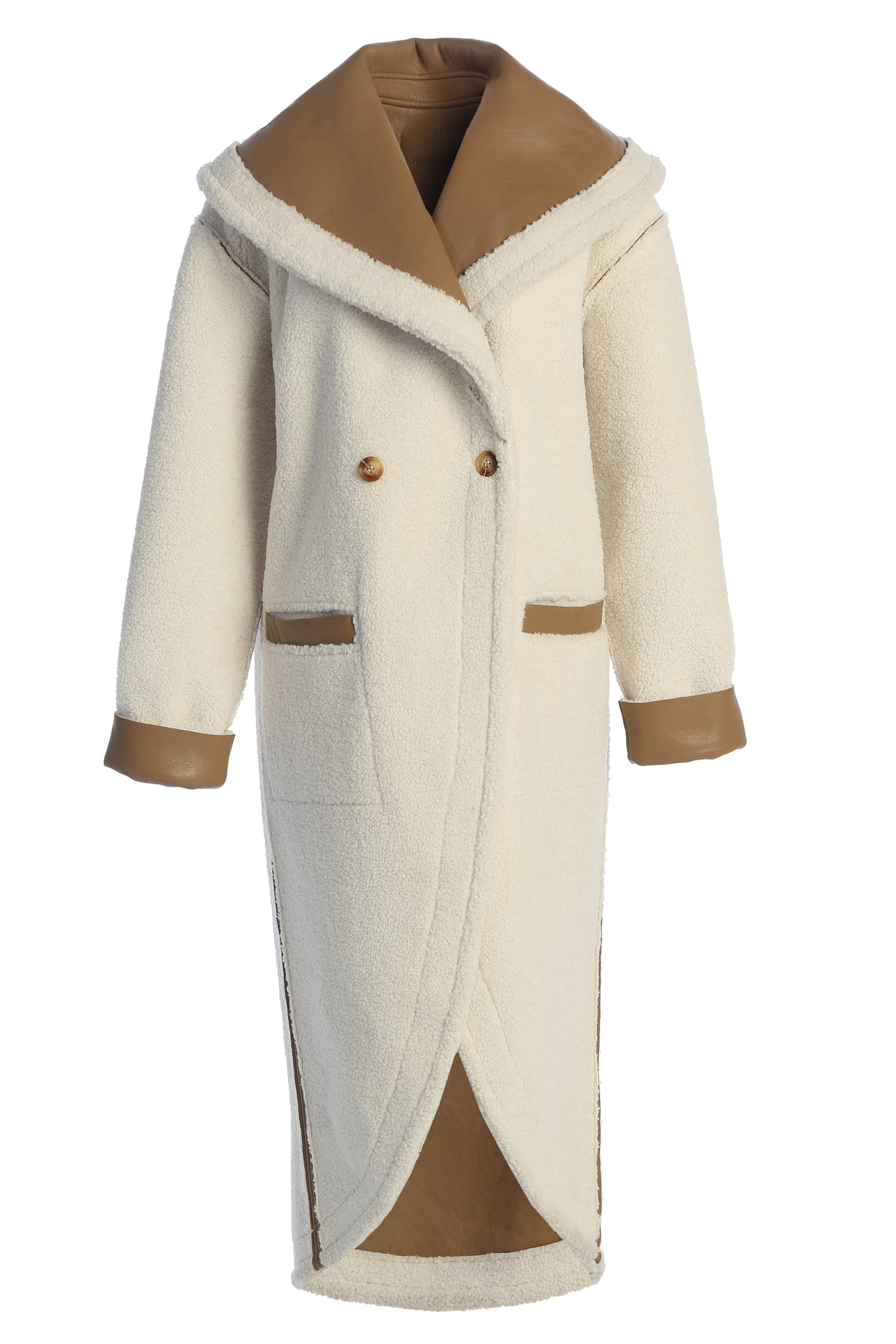 Tan Jaida Reversible Teddy Coat JLUXLABEL