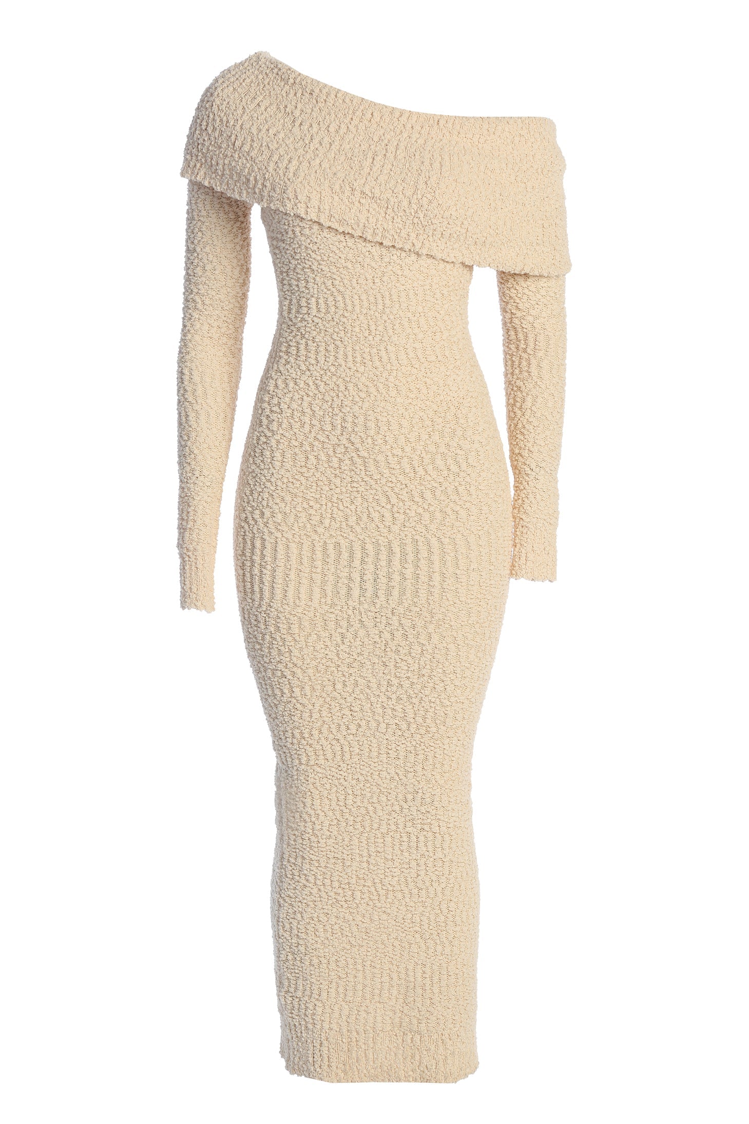Cream Olivea Knit Maxi Dress JLUXLABEL