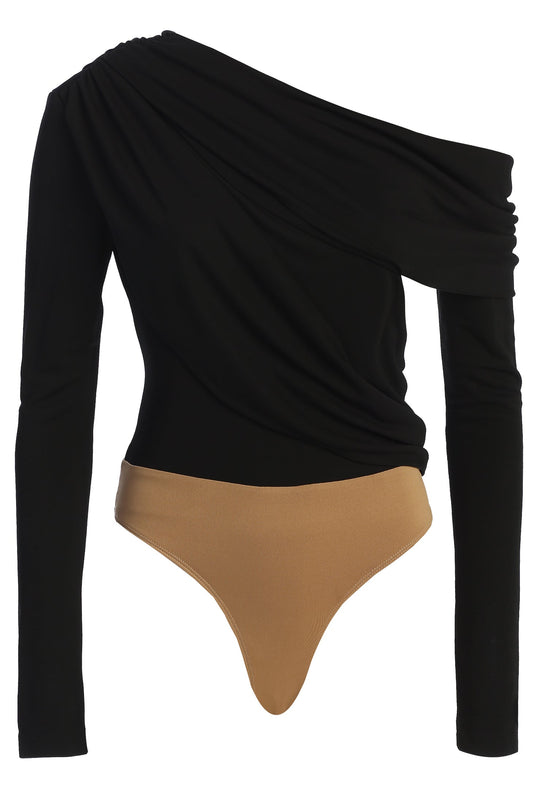 Black Ultra High Neck Bodysuit JLUXLABEL