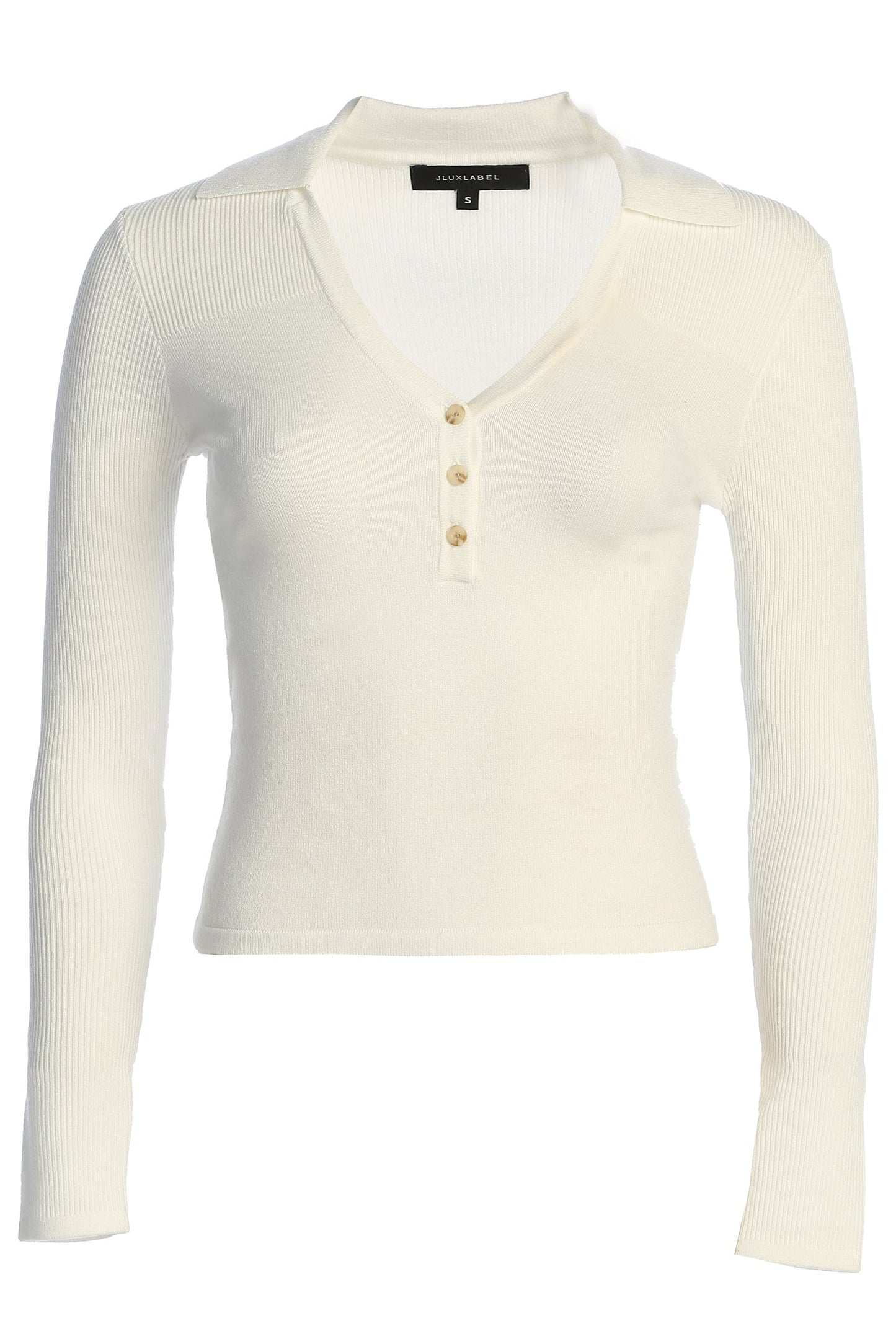 Ivory Ashley Collared Top JLUXLABEL