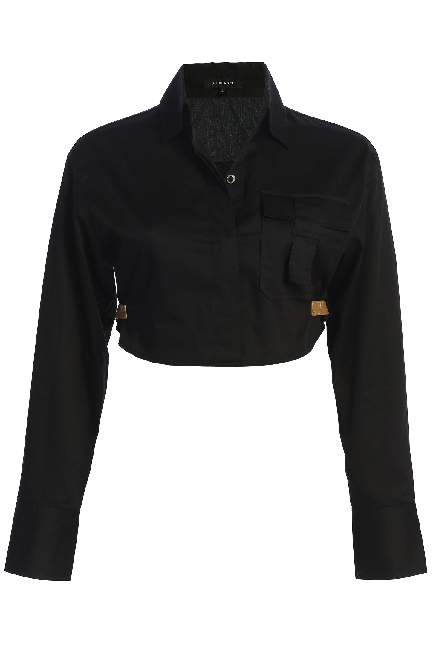 Black Close To You Collared Top JLUXLABEL