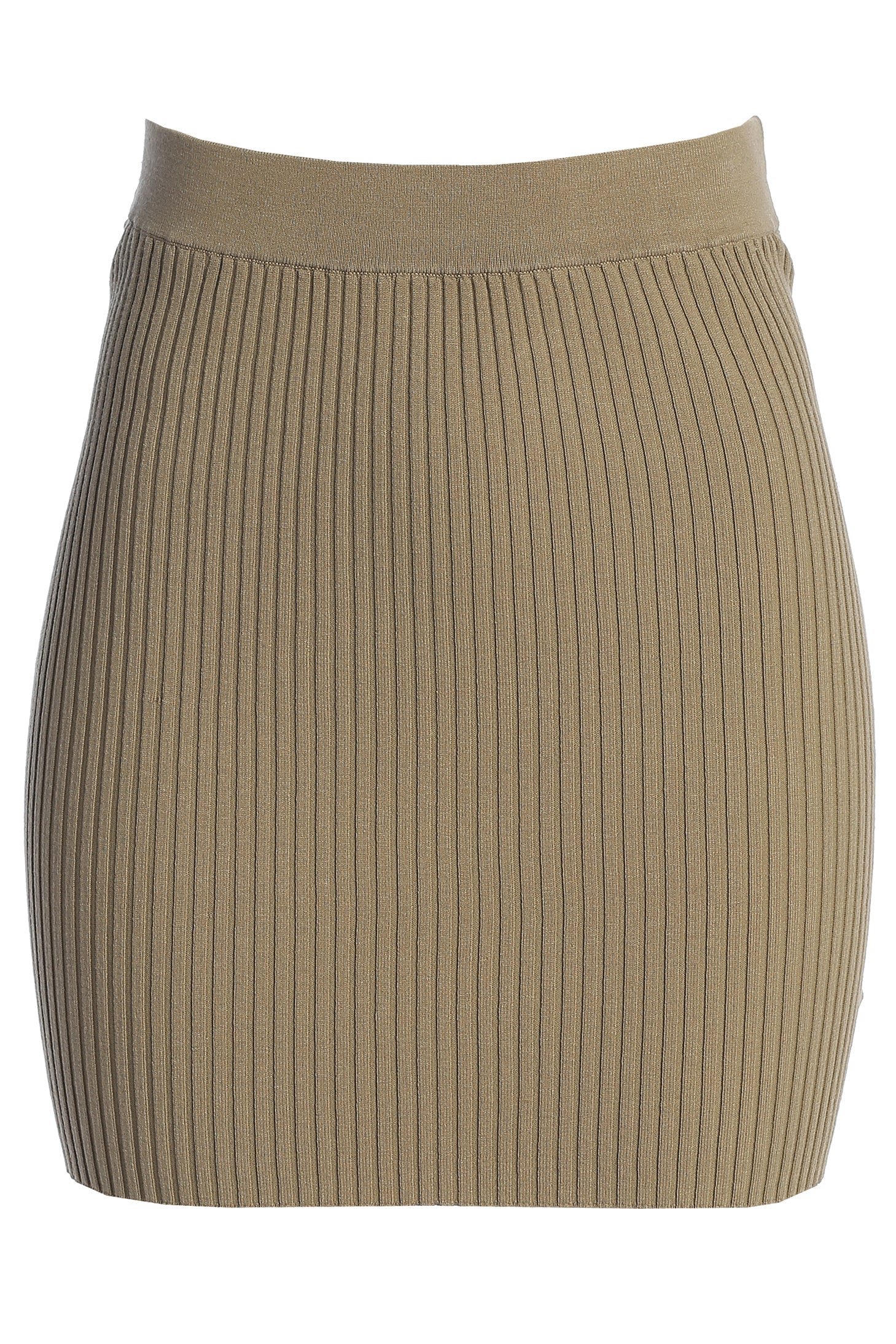 Taupe Jessy Ribbed Skirt Set JLUXLABEL