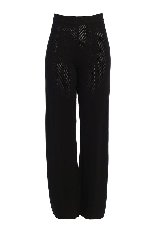 Black Fortuna Sweater Knit Pants JLUXLABEL