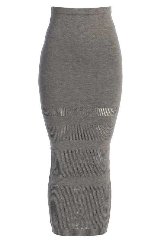 Grey Lina Knit Maxi Skirt JLUXLABEL