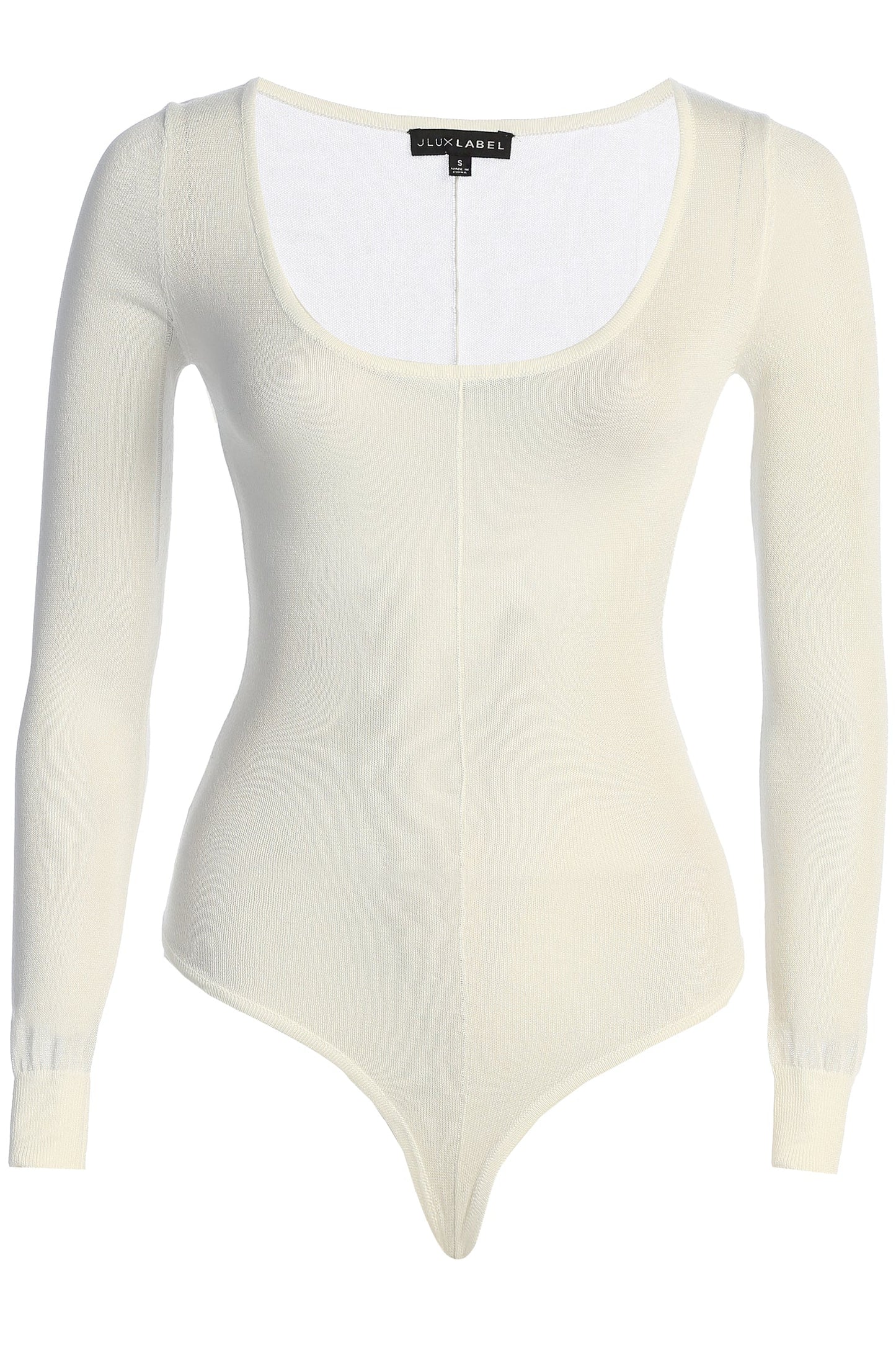 Ivory Nerida Sheer Knit Bodysuit JLUXLABEL