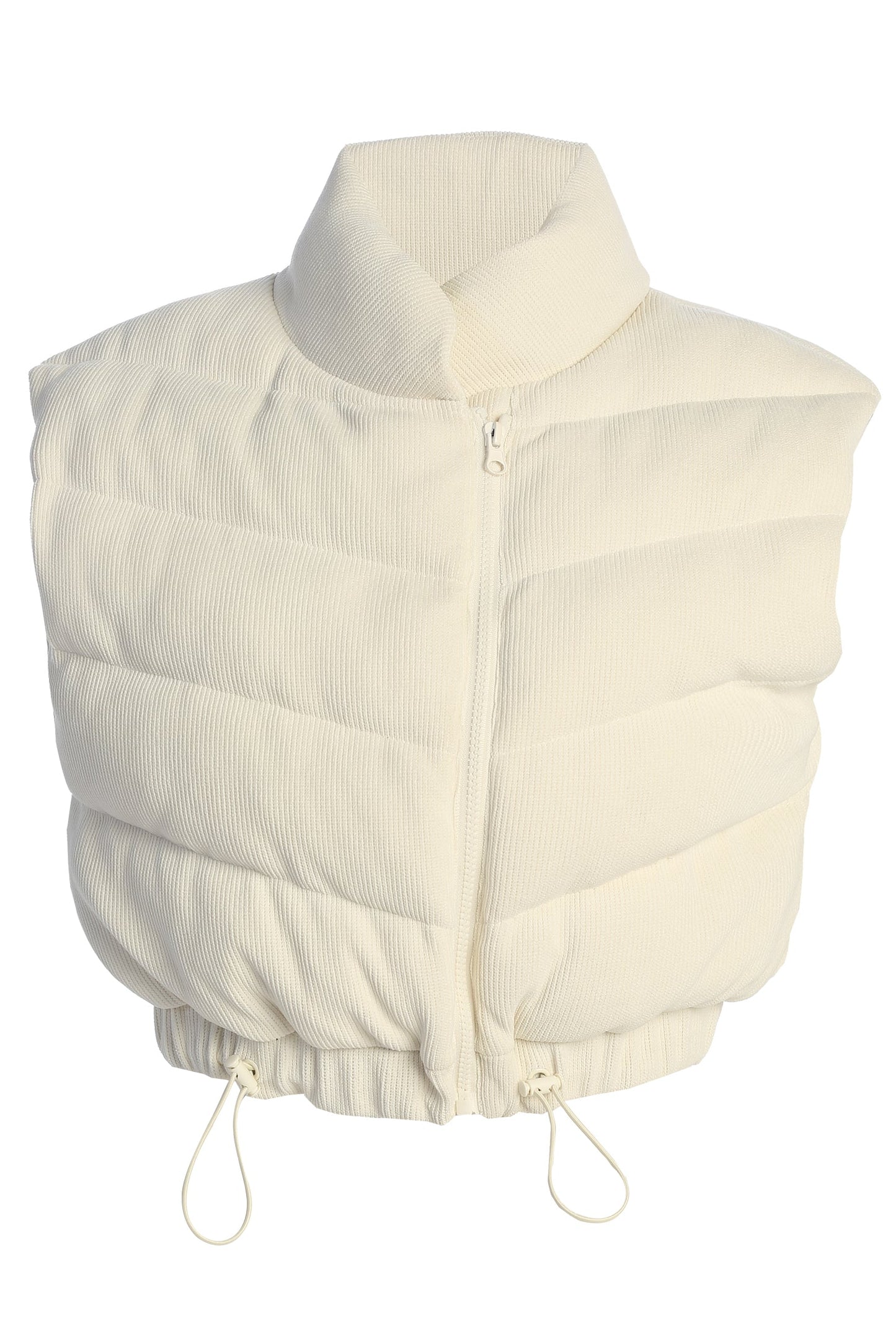 Buttercream Delma Ribbed Puffer Vest JLUXLABEL