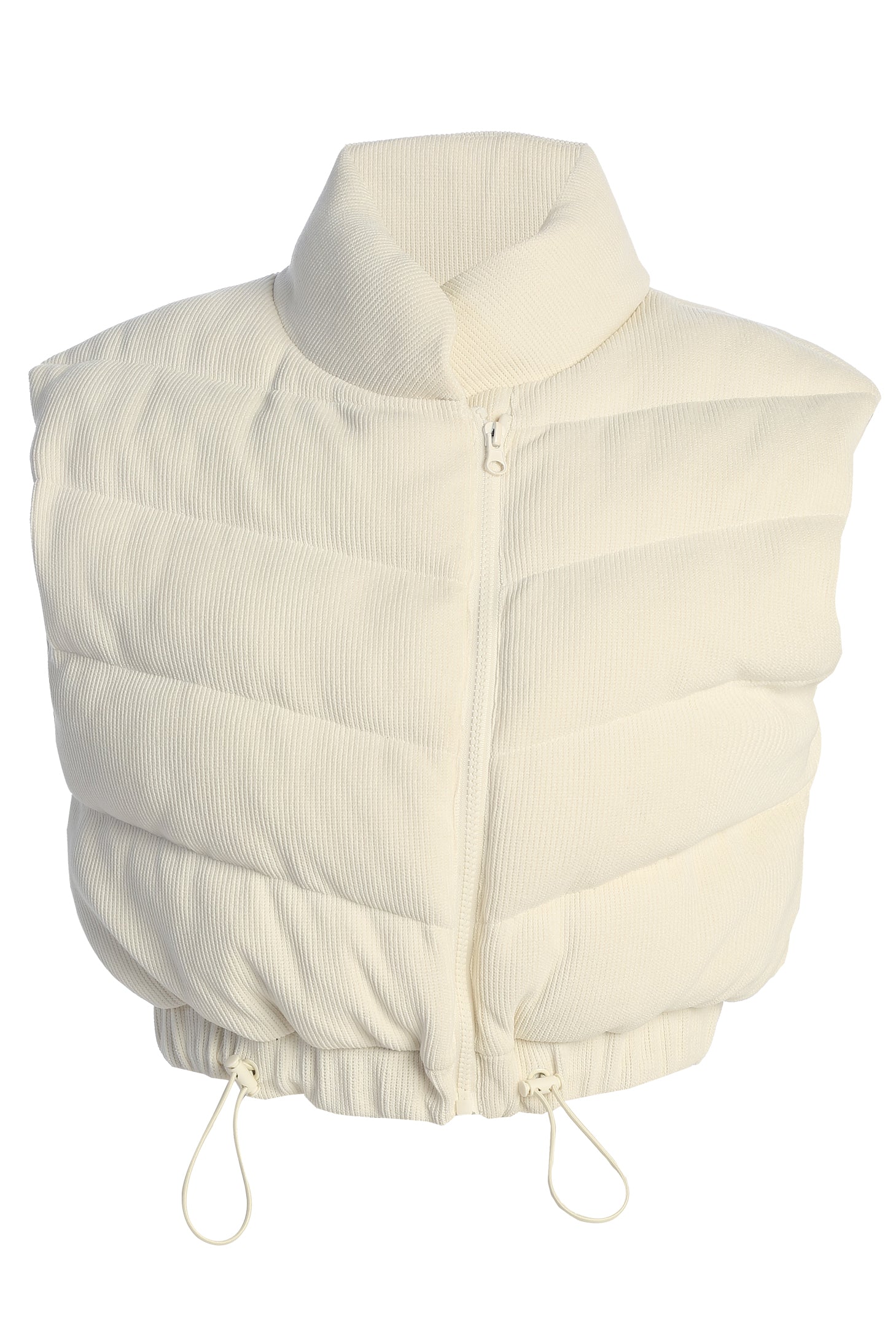 Buttercream Delma Ribbed Puffer Vest JLUXLABEL