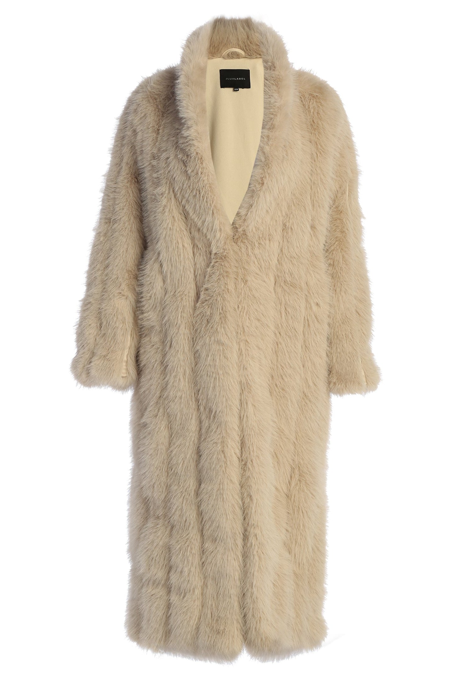 Beige Manhattan Faux Fur Coat NEWFASHIONEDGE