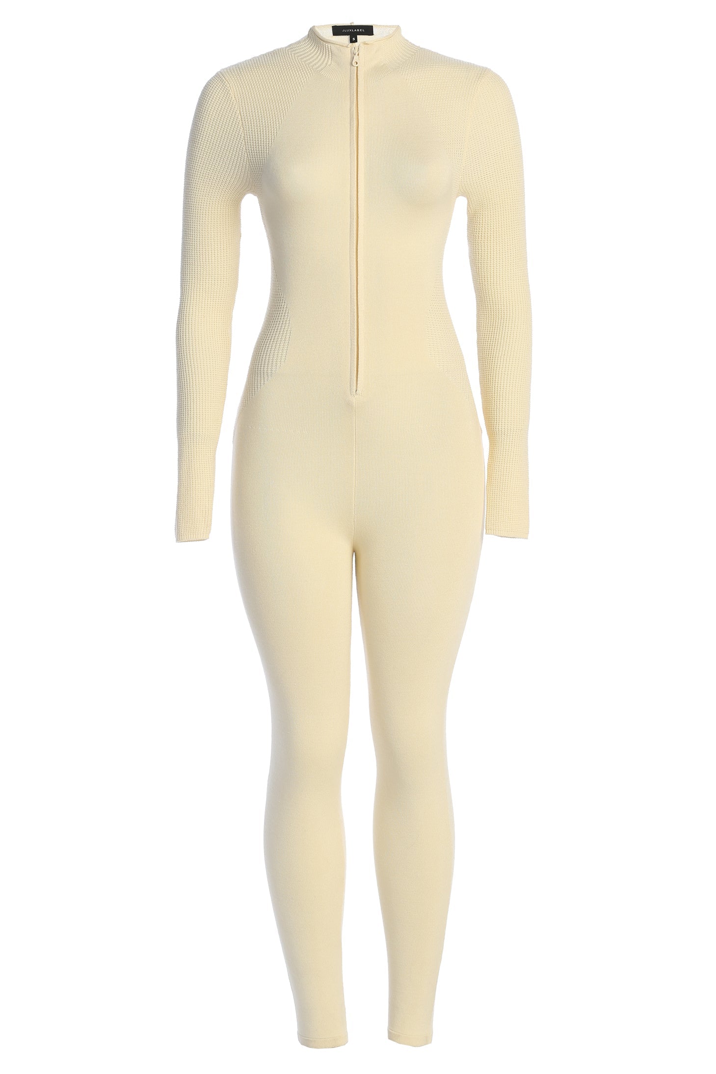 Buttercream Kris Front Zipper Jumpsuit JLUXLABEL