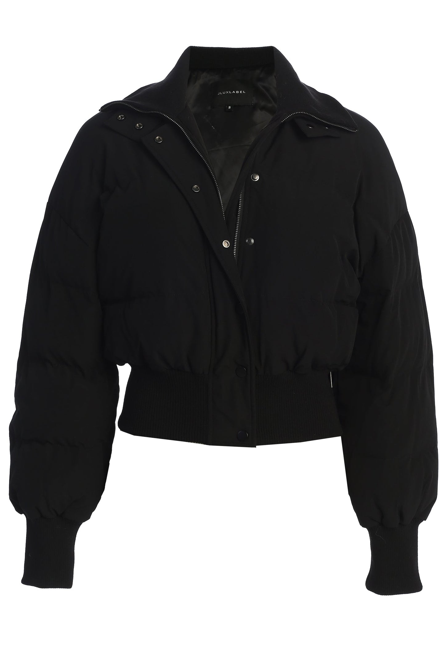 Black Stassie Ribbed Jacket JLUXLABEL