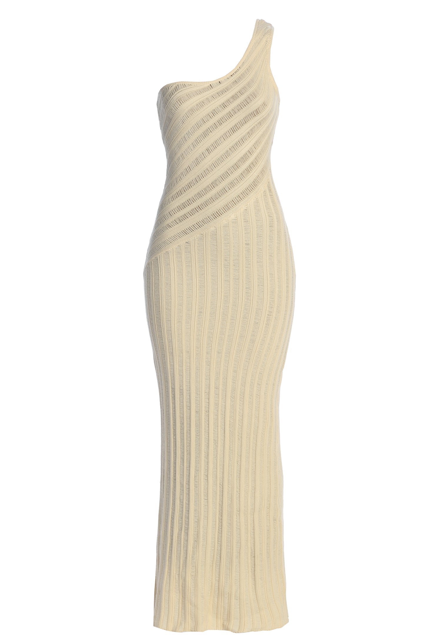 Ivory Fringe Knit Maxi Dress JLUXLABEL
