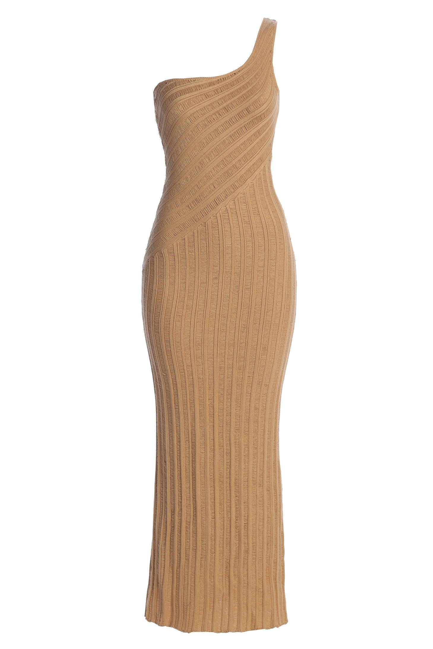 Tan Fringe Knit Maxi Dress JLUXLABEL