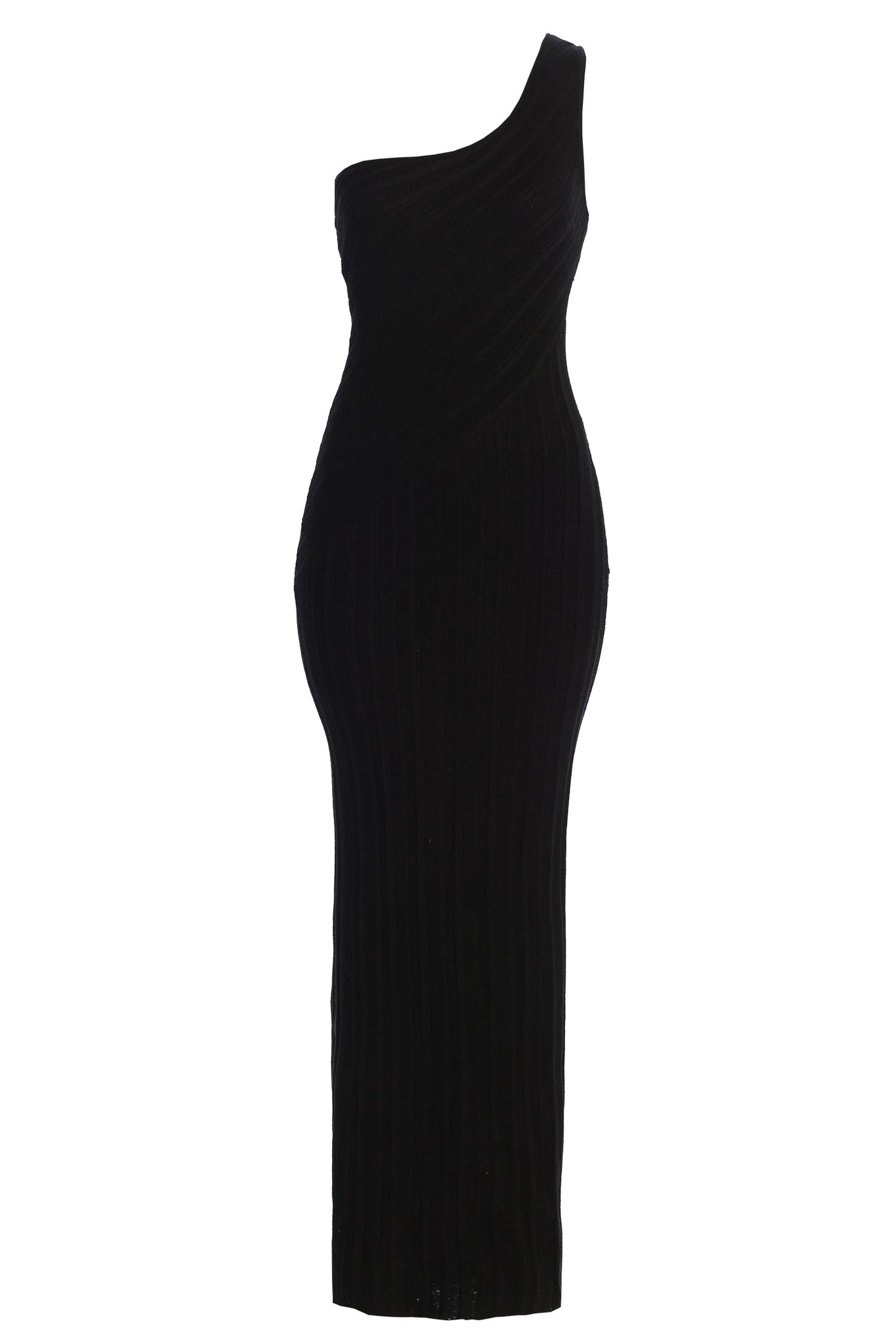 Black Fringe Knit Maxi Dress JLUXLABEL