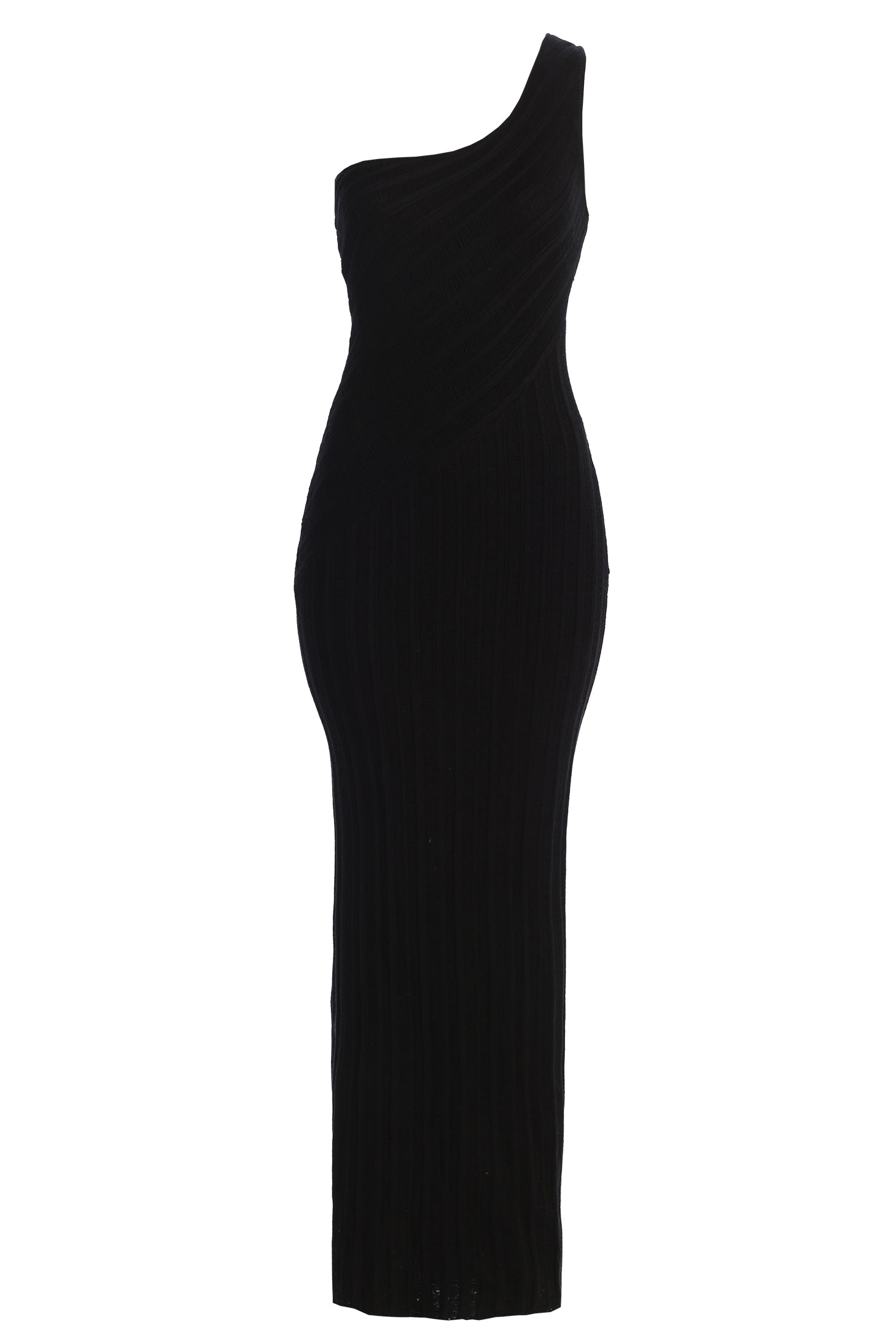 Black Fringe Knit Maxi Dress JLUXLABEL