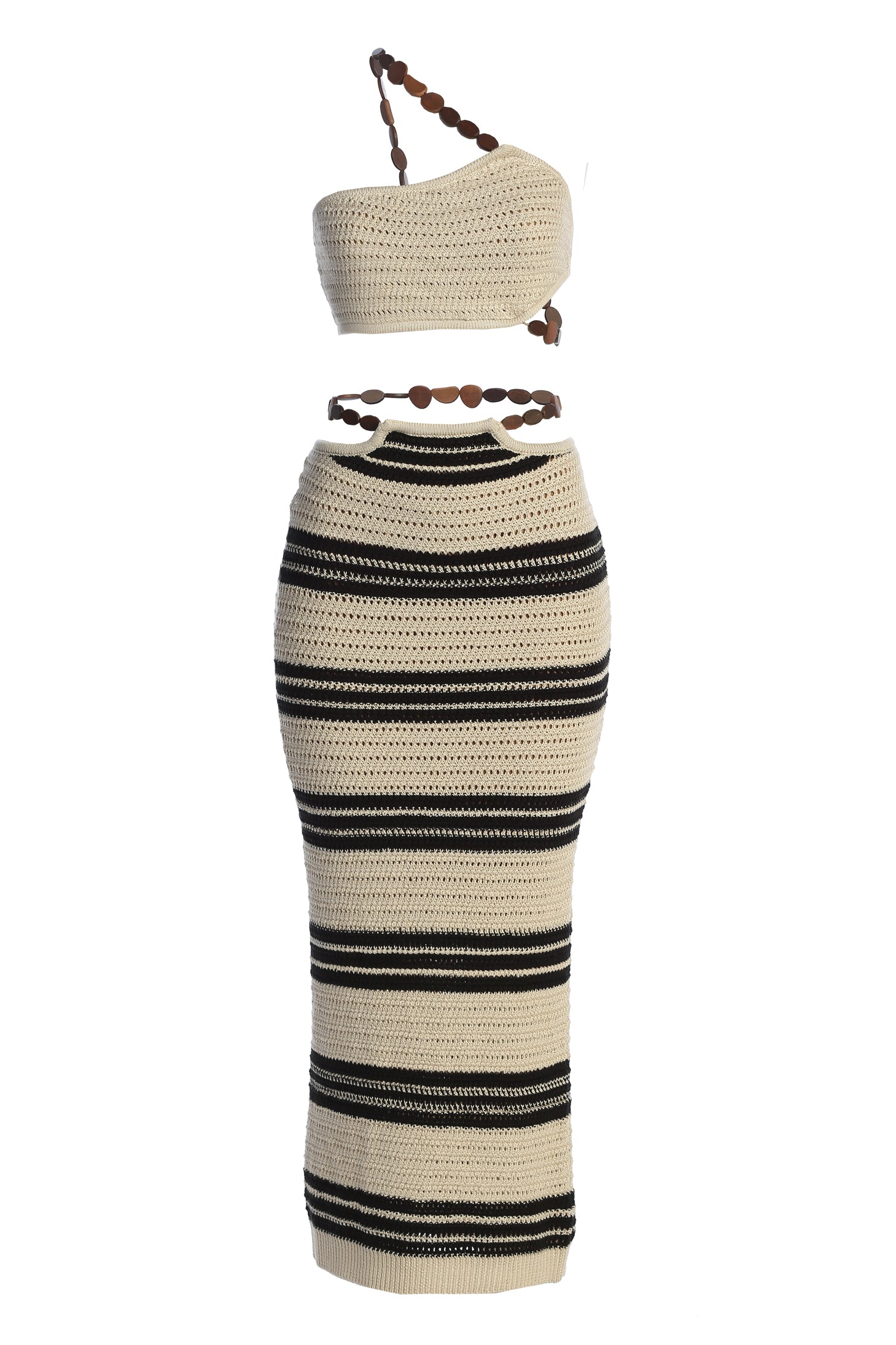 Cream/Black Isla Crochet Skirt Set JLUXLABEL