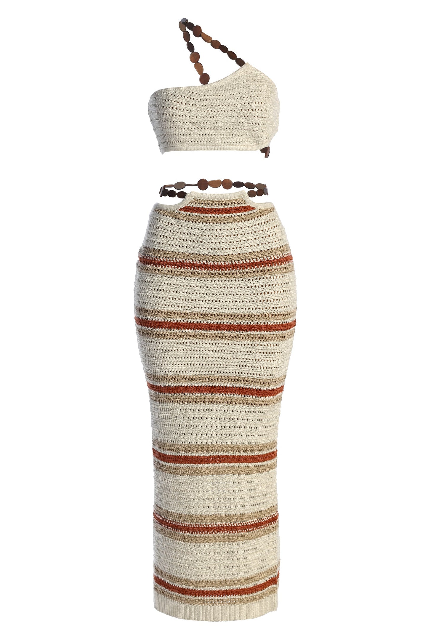 Sand/Orange Isla Crochet Skirt Set JLUXLABEL