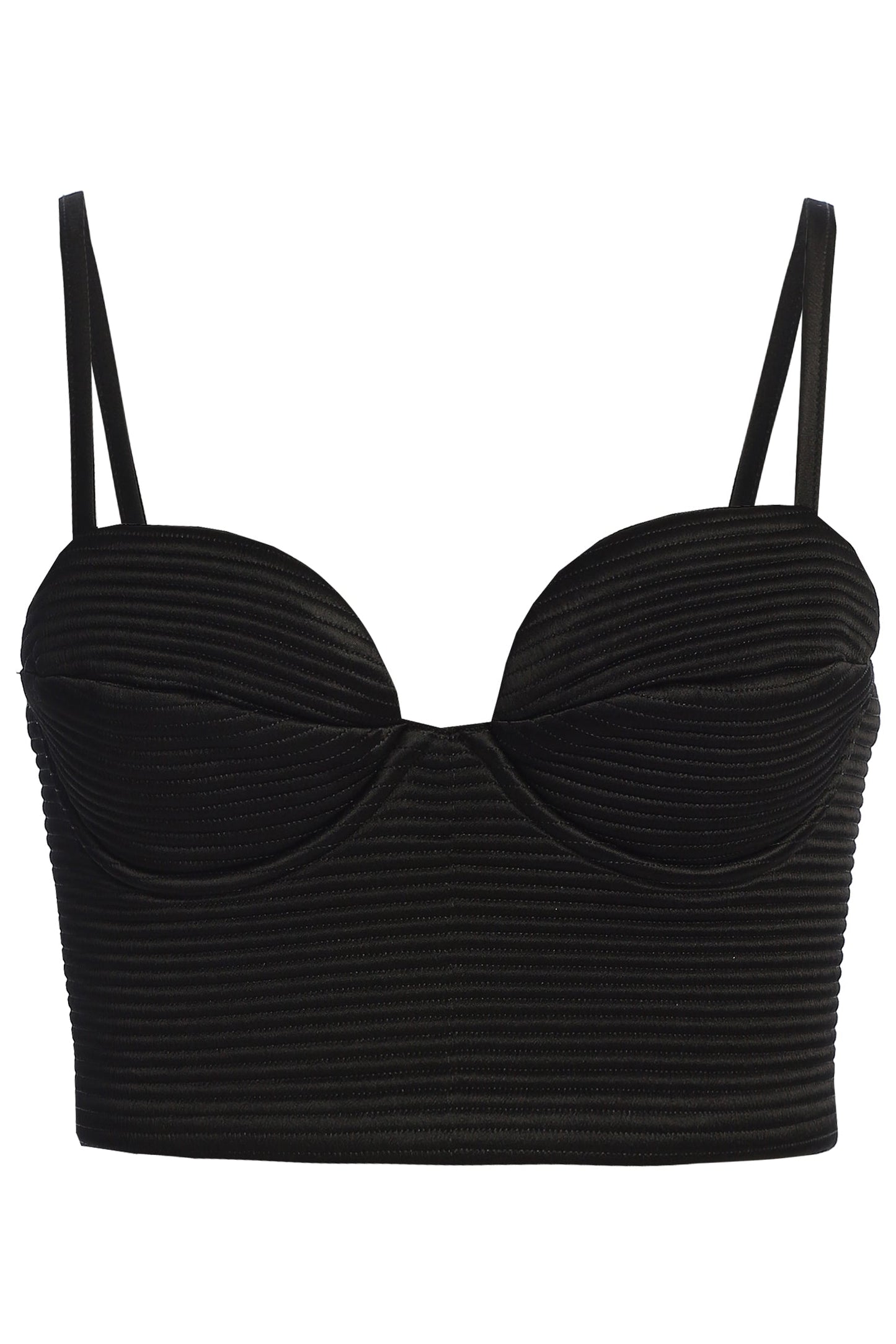Black Thalia Textured Bustier JLUXLABEL