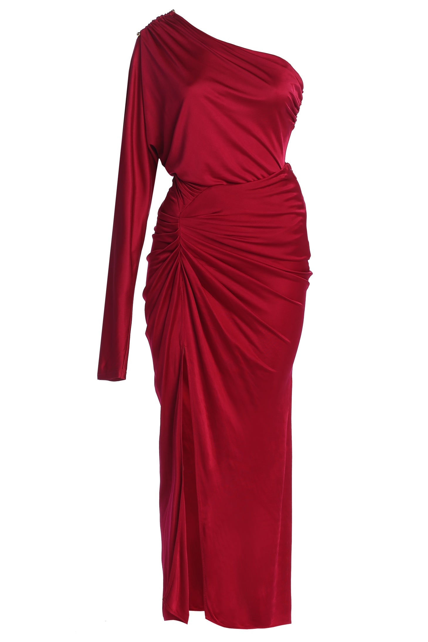 Berry Mira Drape Maxi Skirt JLUXLABEL