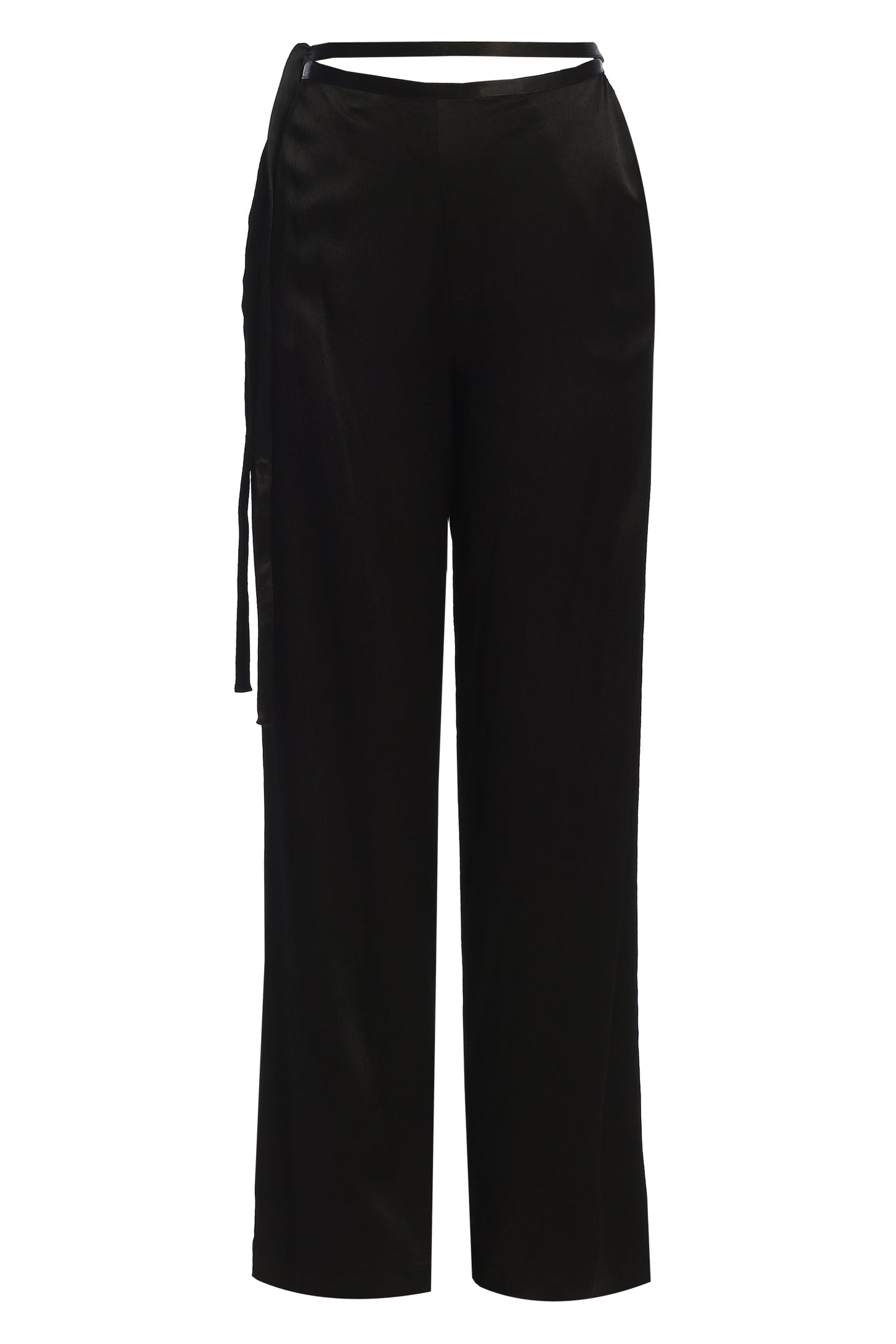 Black Deserae Satin Pants JLUXLABEL