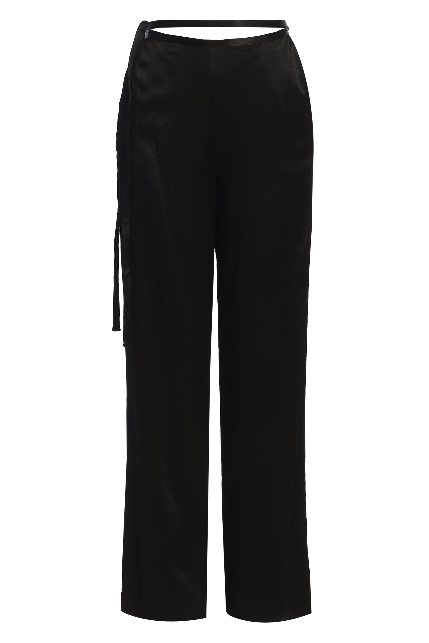 Black Deserae Satin Pants JLUXLABEL