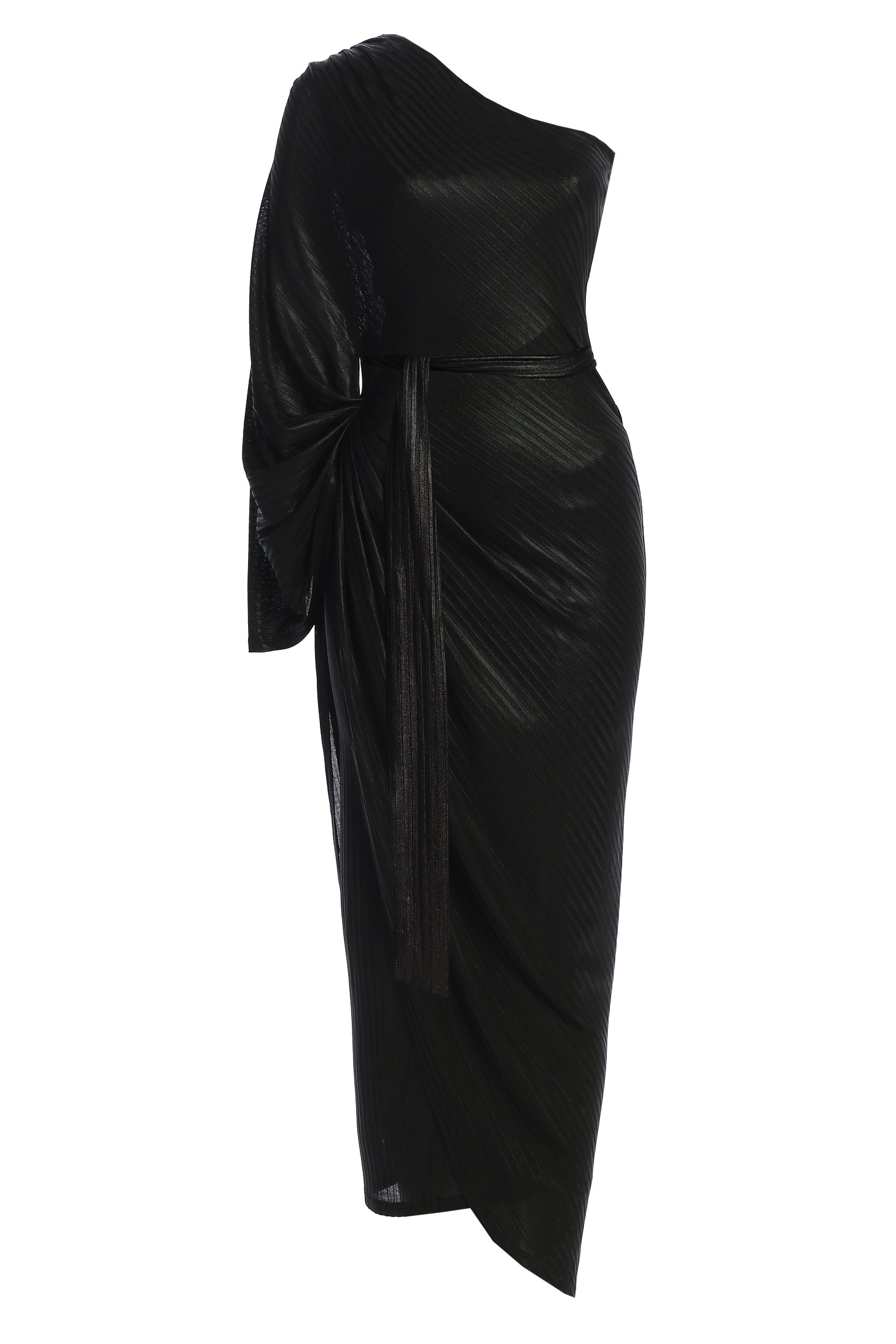 Black Amina Metallic Maxi Dress JLUXLABEL