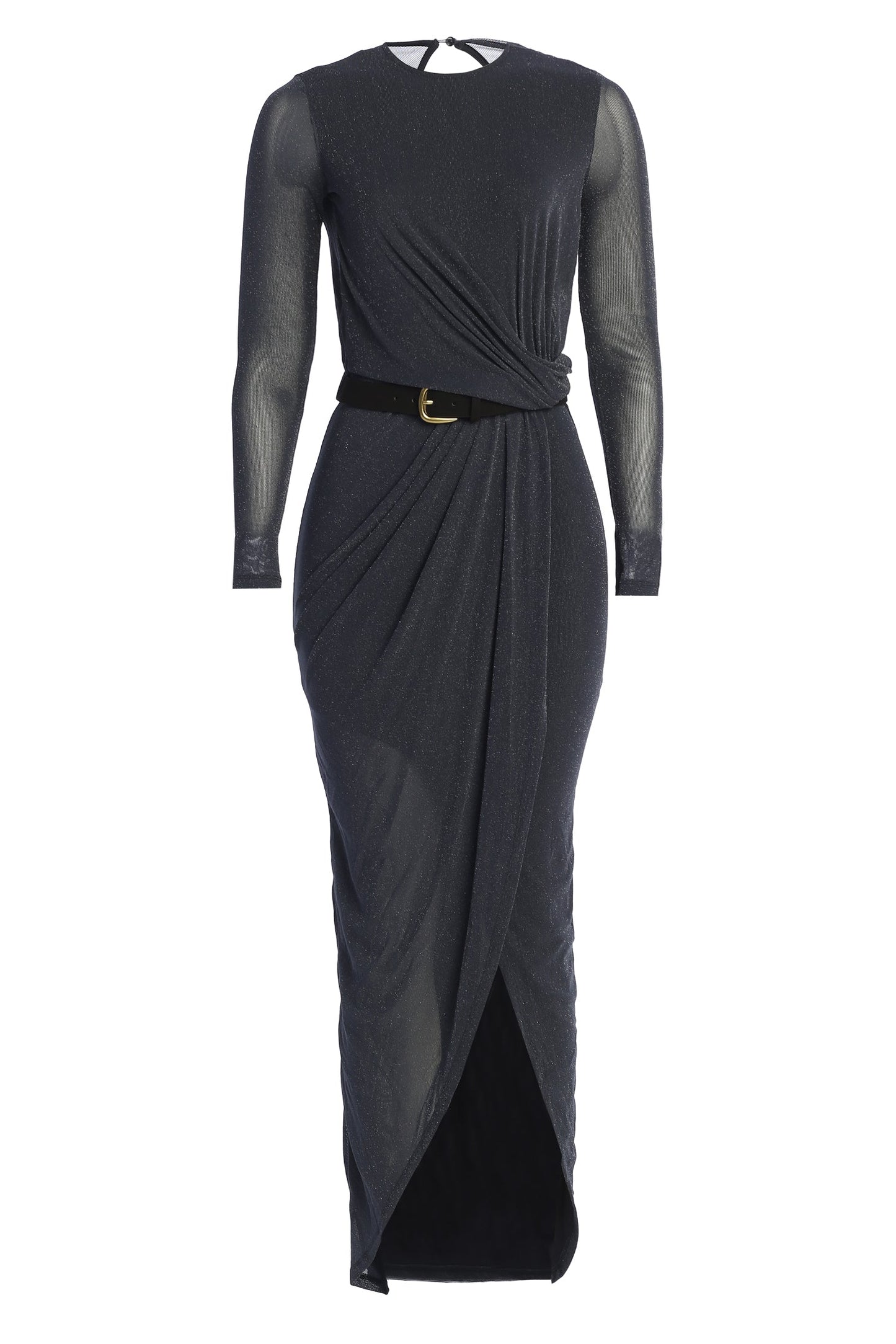 Blue Araceli Gathered Maxi Dress JLUXLABEL