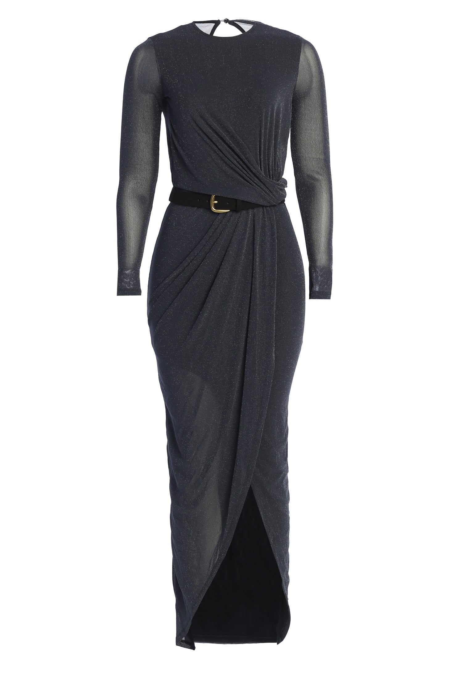 Blue Araceli Gathered Maxi Dress JLUXLABEL