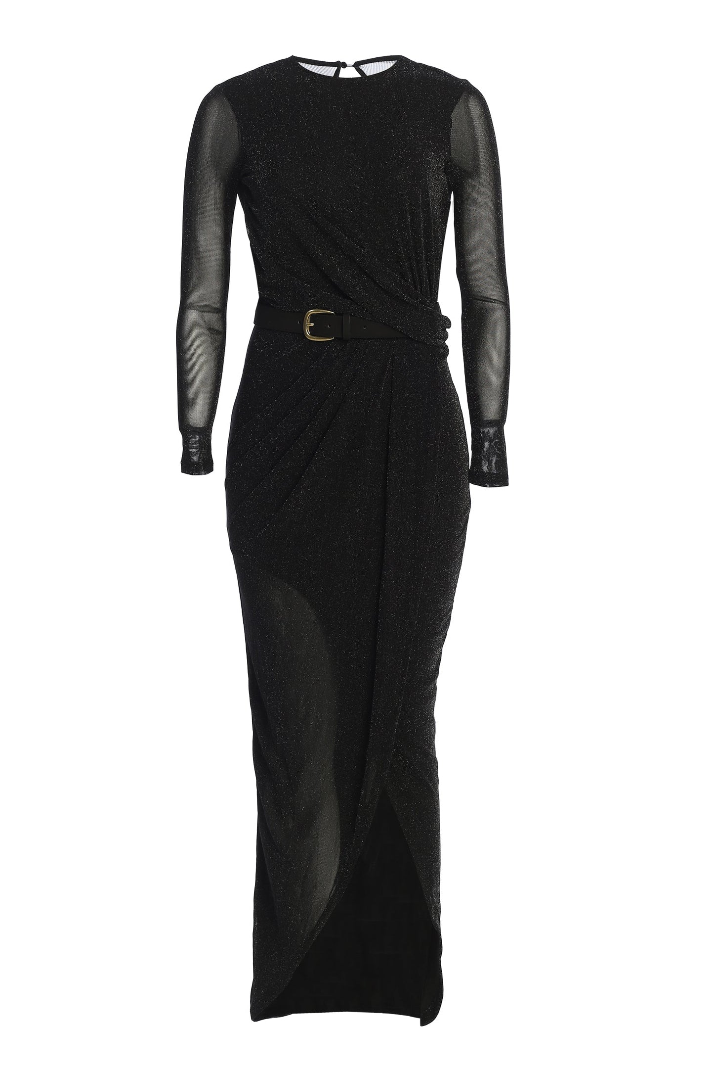 Black Araceli Gathered Maxi Dress JLUXLABEL