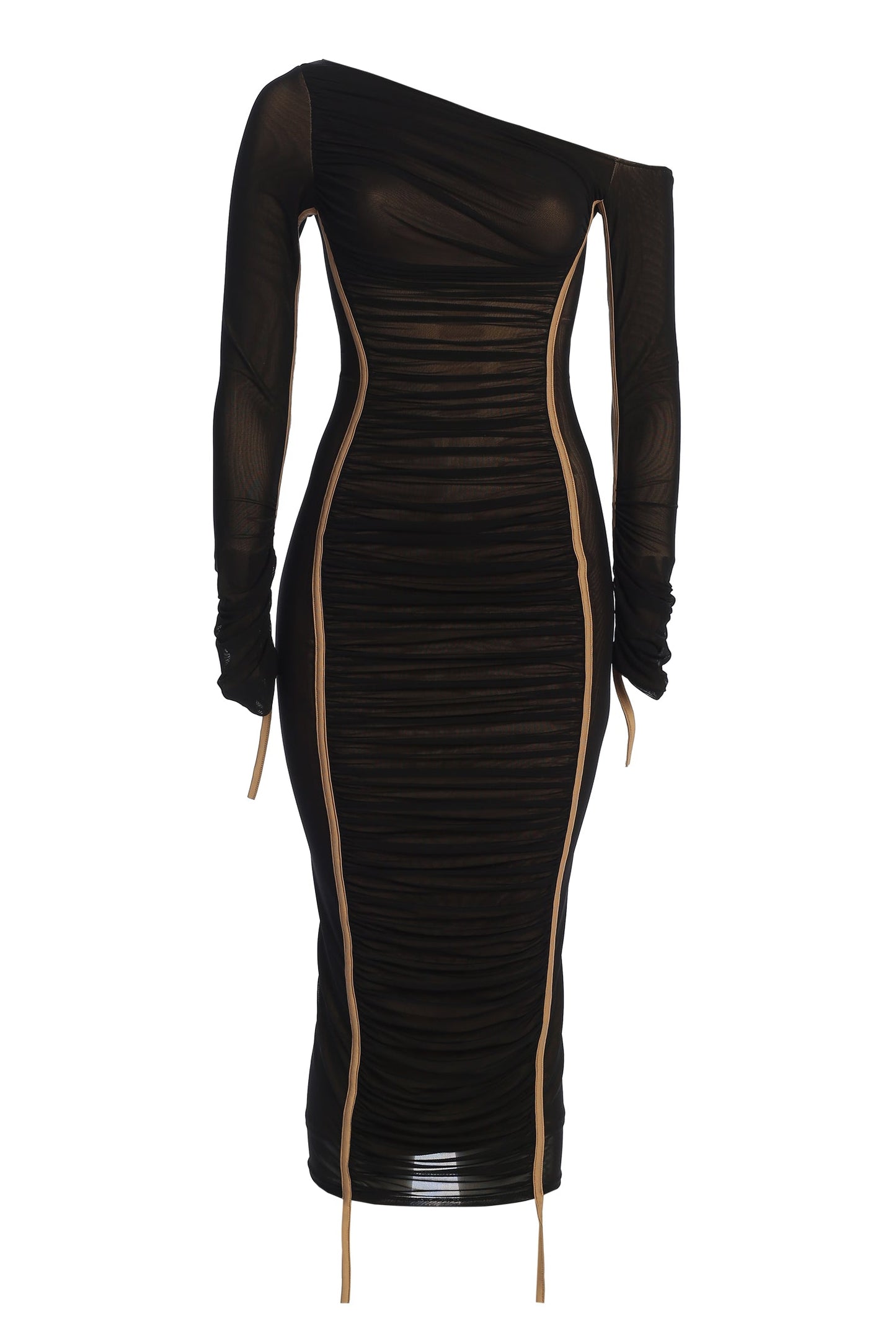 Black Monika Midi Dress JLUXLABEL