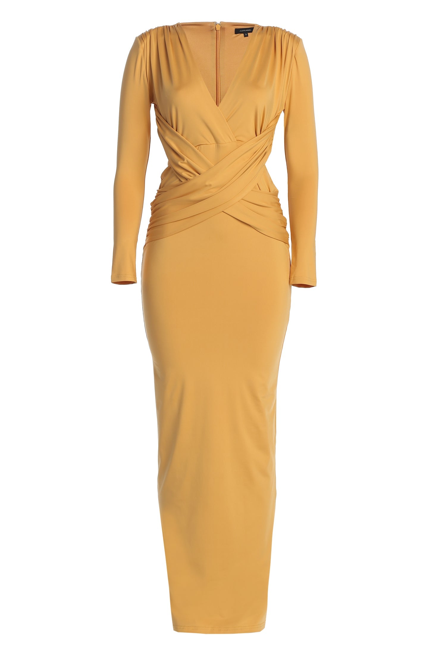Yellow Rowan Plunge Maxi Dress JLUXLABEL