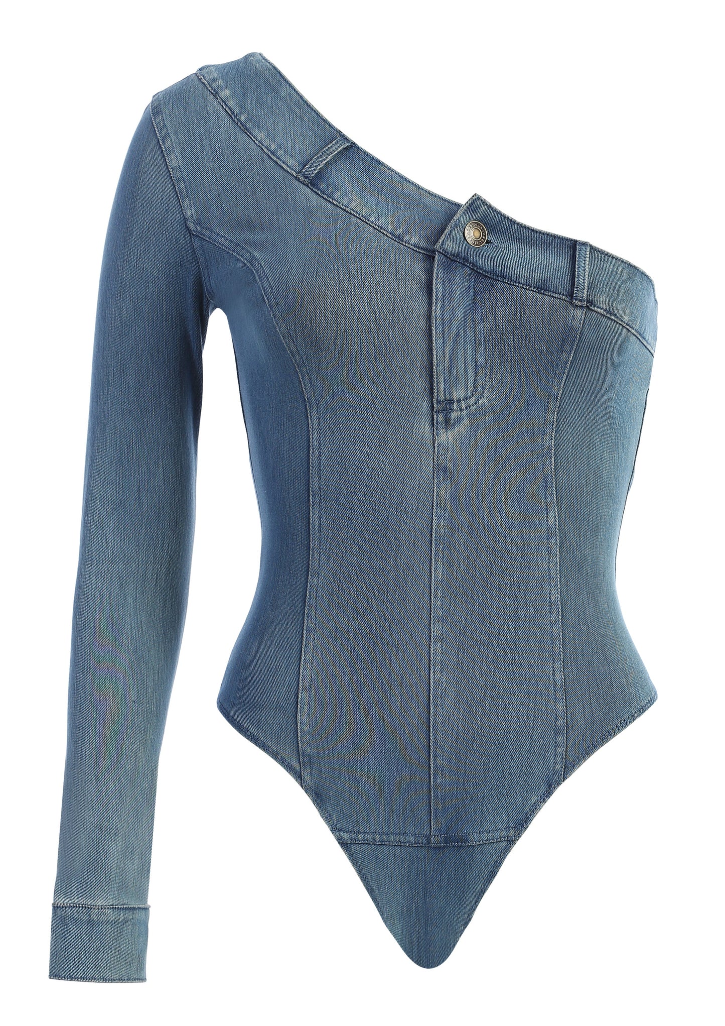 Medium Wash Button Me Up Bodysuit JLUXLABEL