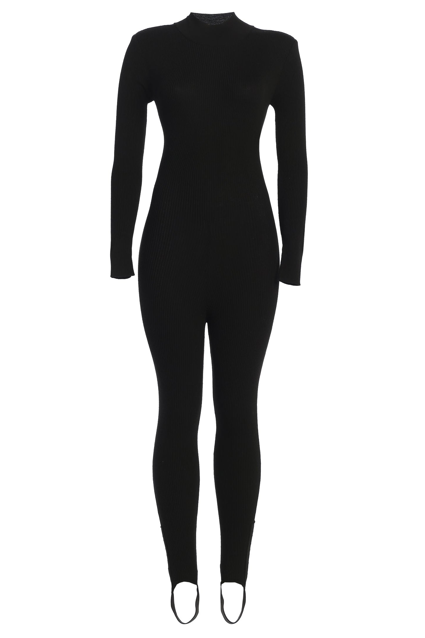 Black Minna Mock Neck Jumpsuit JLUXLABEL